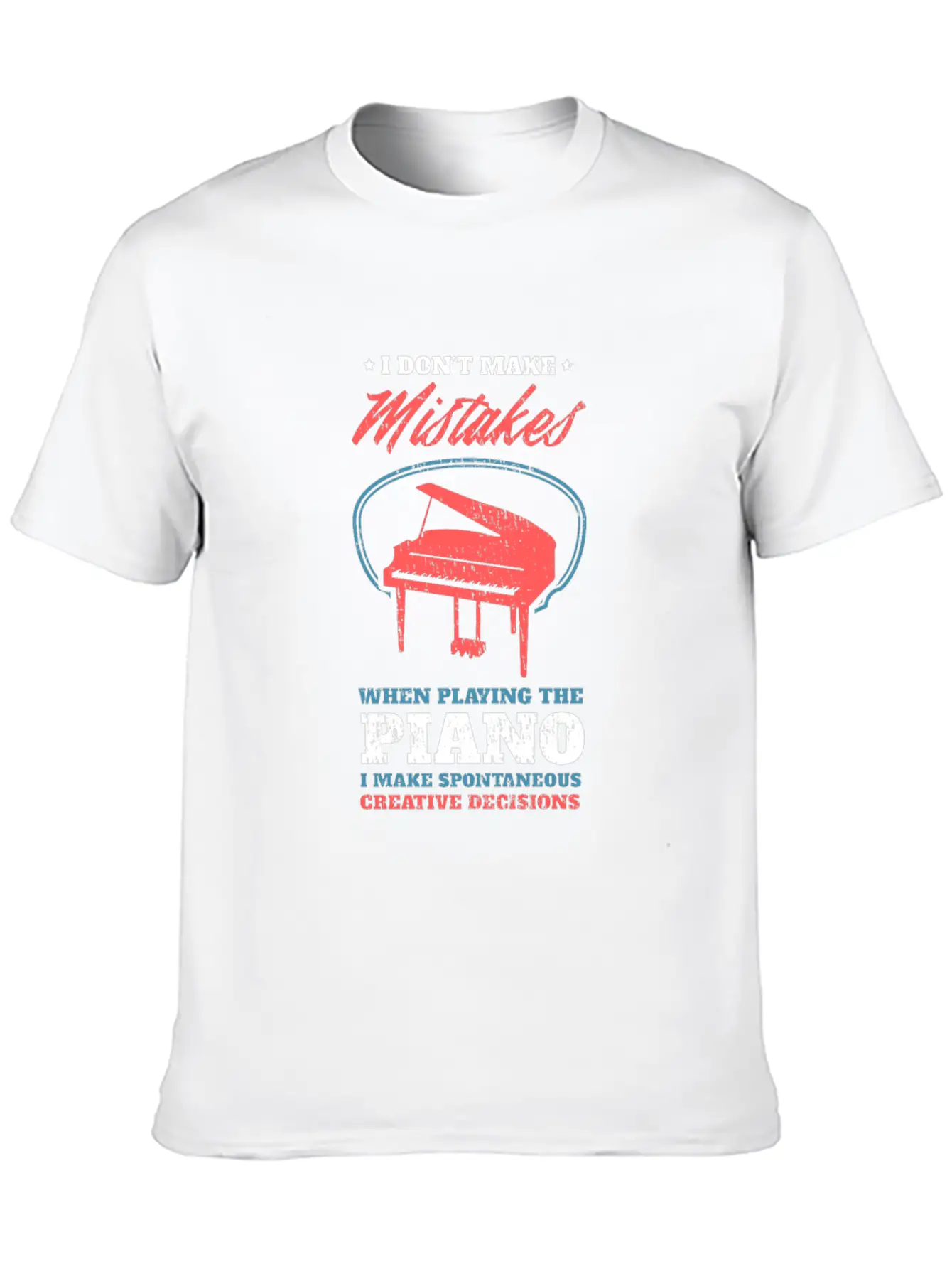 Piano Unisex Short Sleeve Soft Cotton T-Shirt – Casual Everyday Wear