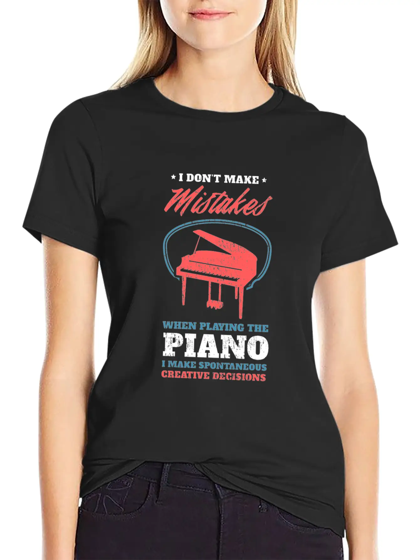 Piano Unisex Short Sleeve Soft Cotton T-Shirt – Casual Everyday Wear