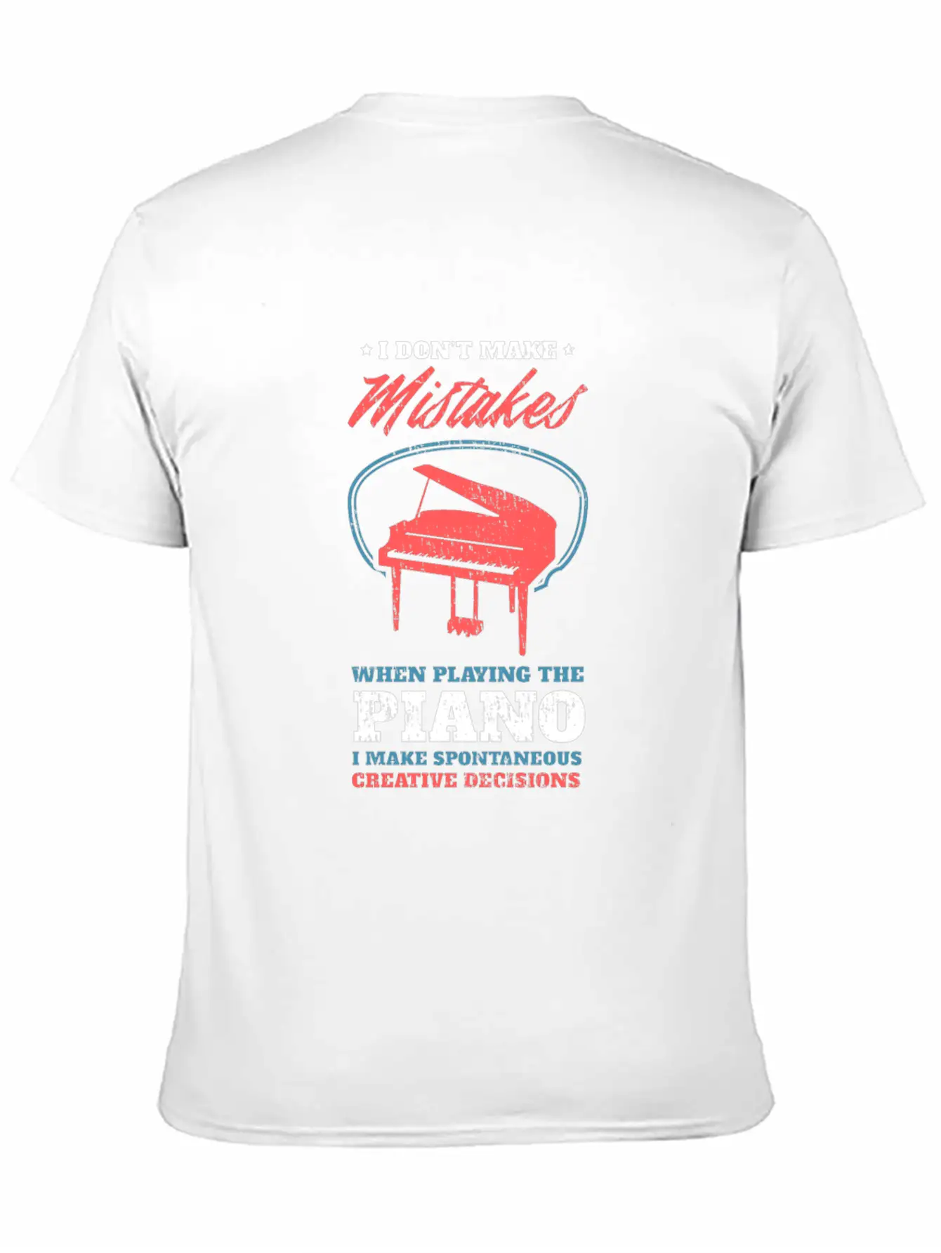 Piano Unisex Short Sleeve Soft Cotton T-Shirt – Casual Everyday Wear