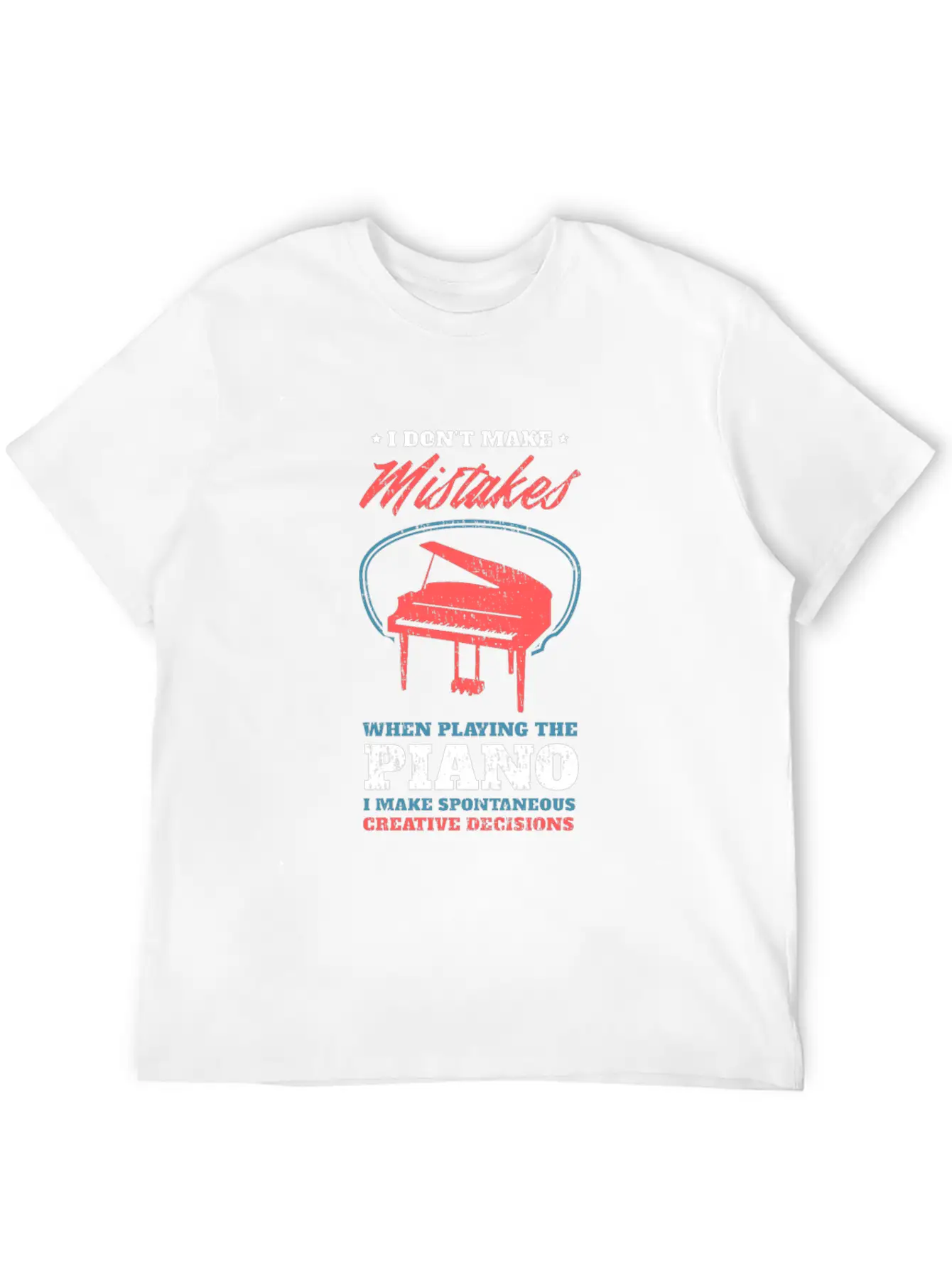Piano Unisex Short Sleeve Soft Cotton T-Shirt – Casual Everyday Wear