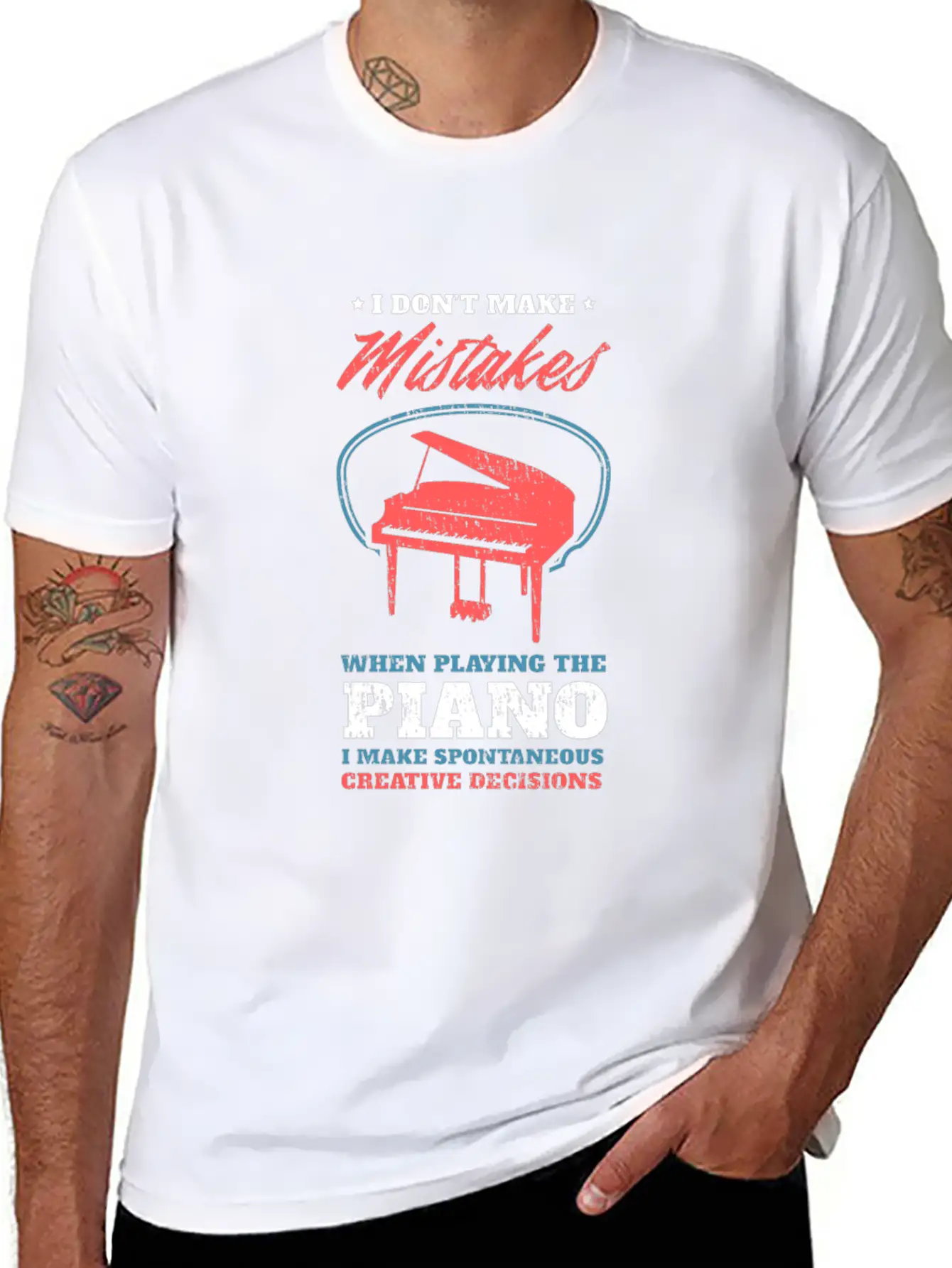 Piano Unisex Short Sleeve Soft Cotton T-Shirt – Casual Everyday Wear