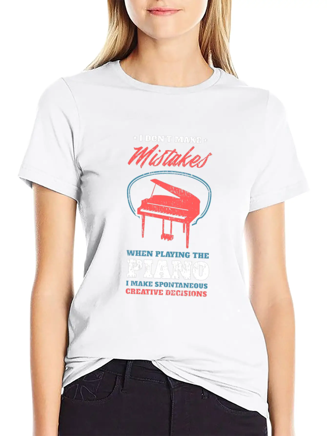 Piano Unisex Short Sleeve Soft Cotton T-Shirt – Casual Everyday Wear