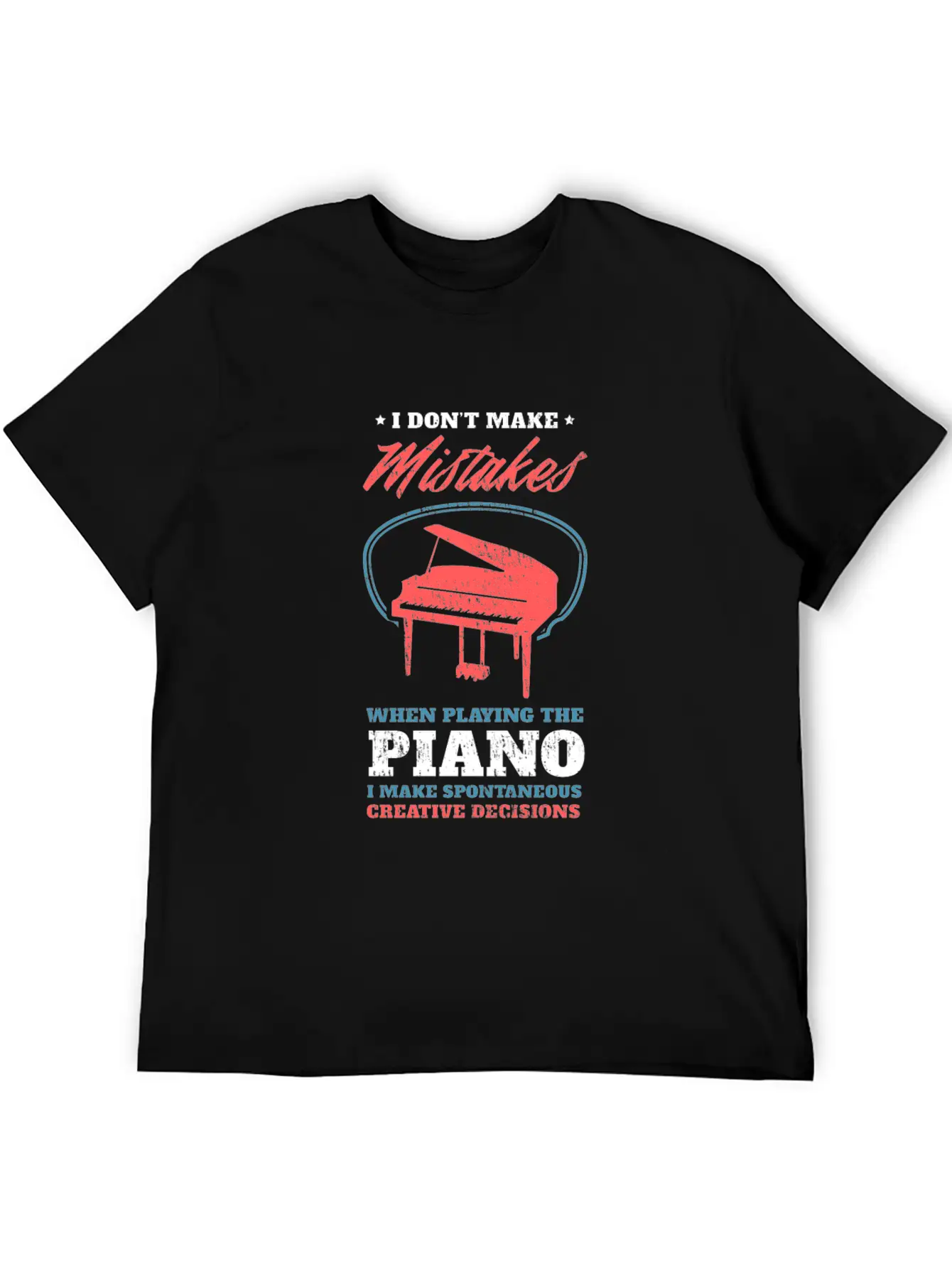 Piano Unisex Short Sleeve Soft Cotton T-Shirt – Casual Everyday Wear
