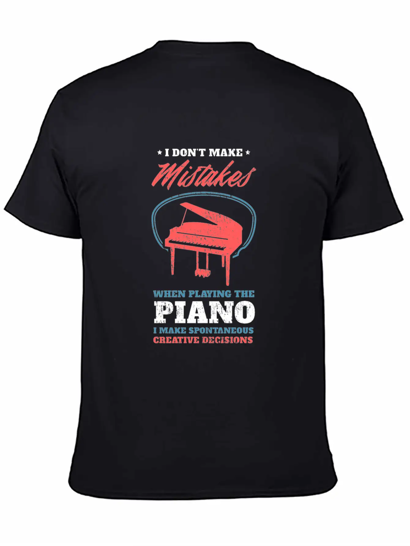 Piano Unisex Short Sleeve Soft Cotton T-Shirt – Casual Everyday Wear