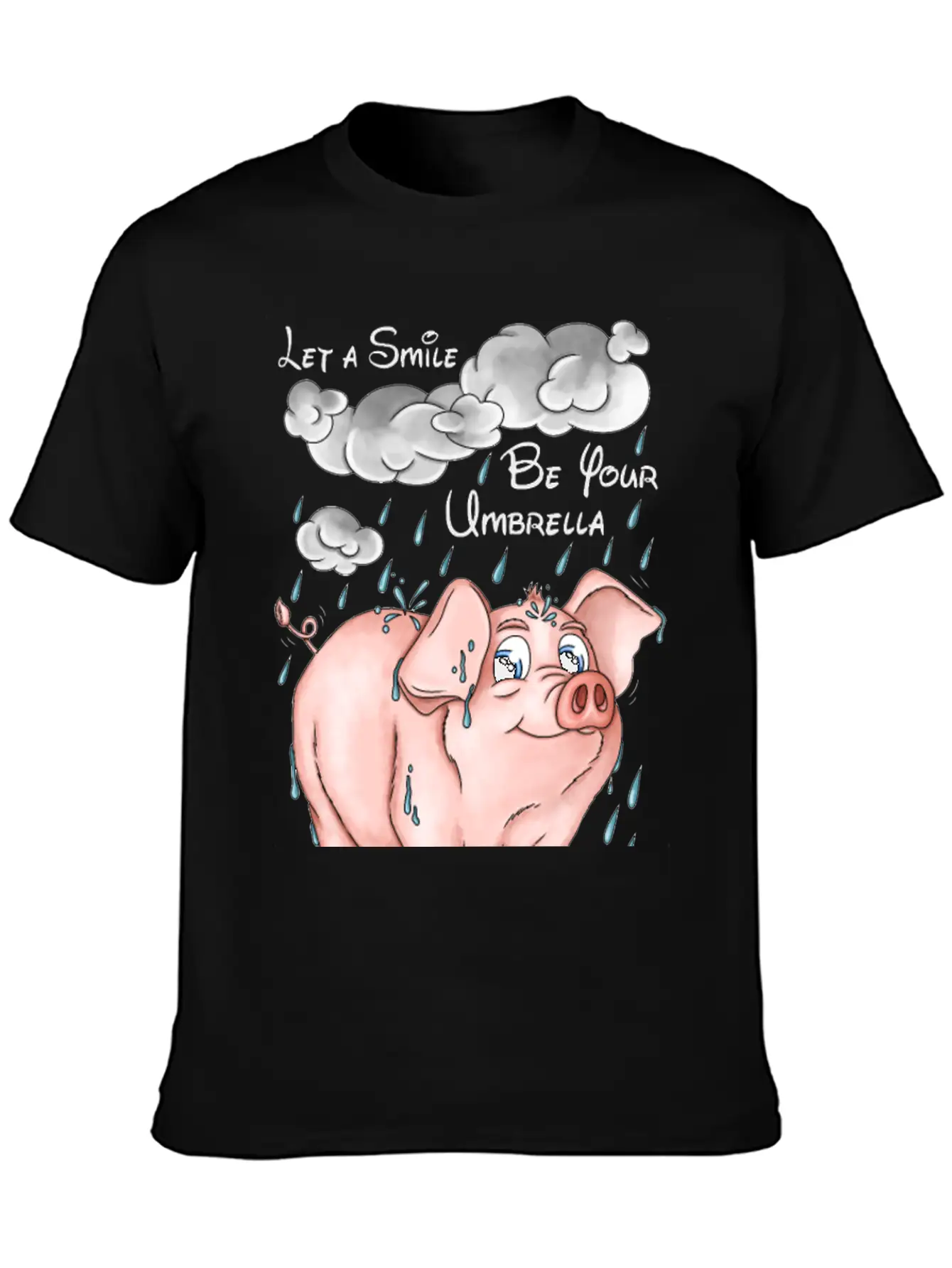 Pig And Bad Weather Unisex Short Sleeve Soft Cotton T-Shirt – Casual Everyday Wear