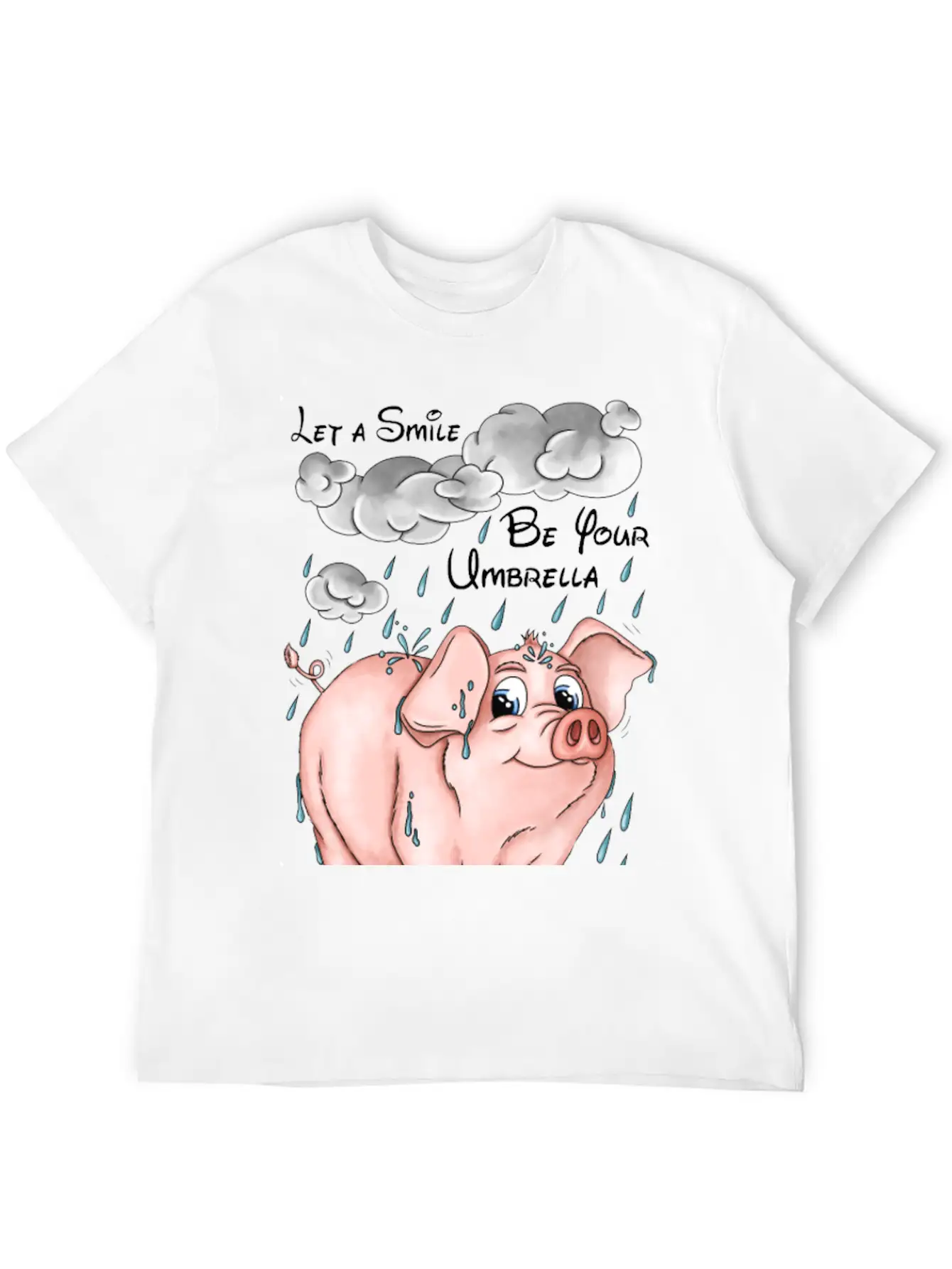 Pig And Bad Weather Unisex Short Sleeve Soft Cotton T-Shirt – Casual Everyday Wear