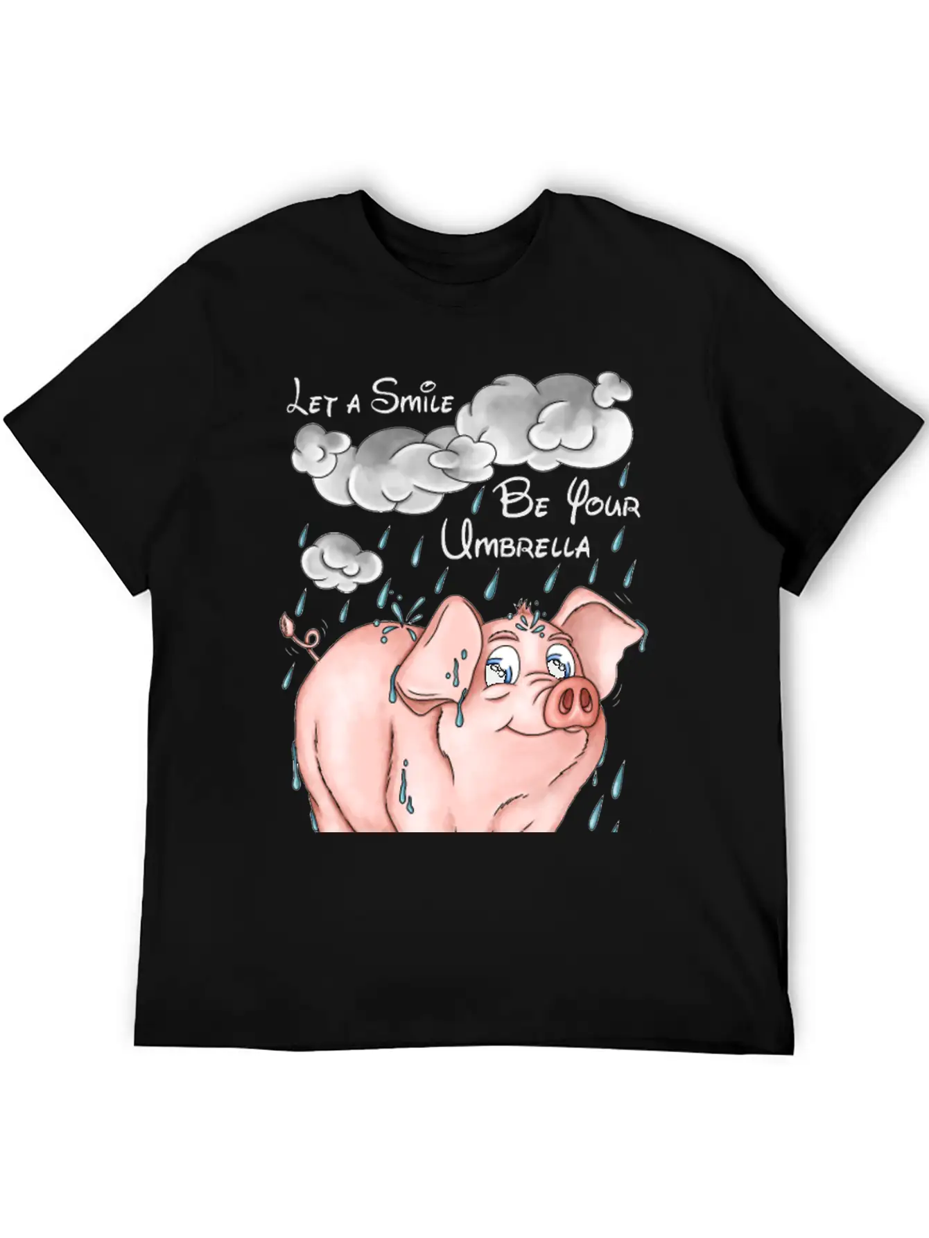 Pig And Bad Weather Unisex Short Sleeve Soft Cotton T-Shirt – Casual Everyday Wear