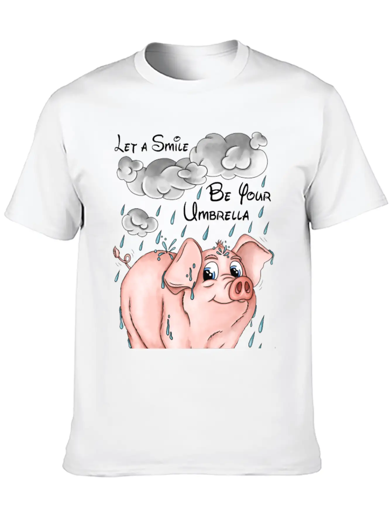 Pig And Bad Weather Unisex Short Sleeve Soft Cotton T-Shirt – Casual Everyday Wear
