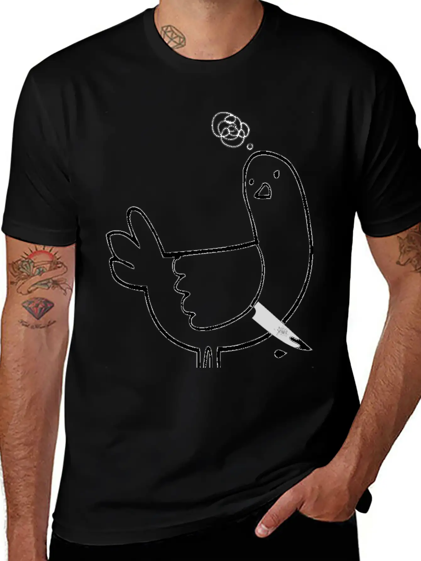Pigeon, The Criminal Pigeon Timeless Short Sleeve Tee – Comfy And Minimalist Design