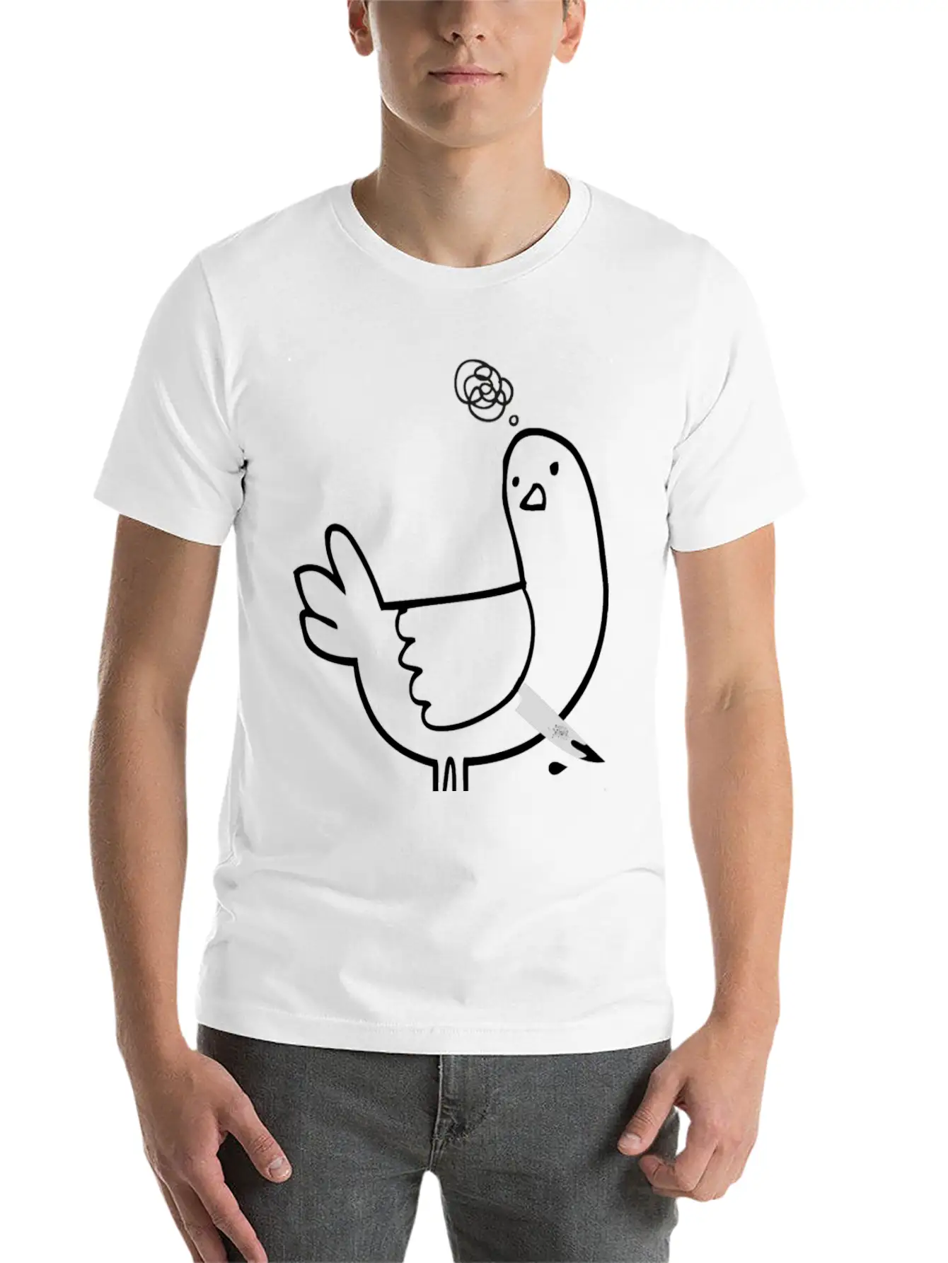 Pigeon, The Criminal Pigeon Timeless Short Sleeve Tee – Comfy And Minimalist Design