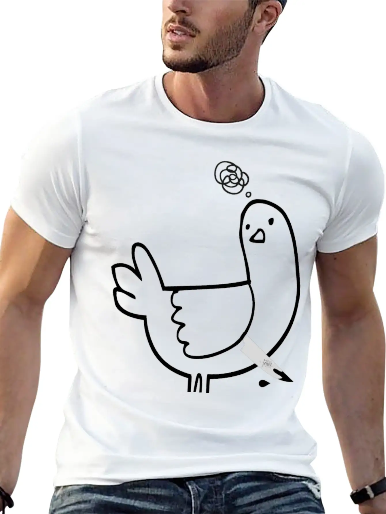 Pigeon, The Criminal Pigeon Timeless Short Sleeve Tee – Comfy And Minimalist Design