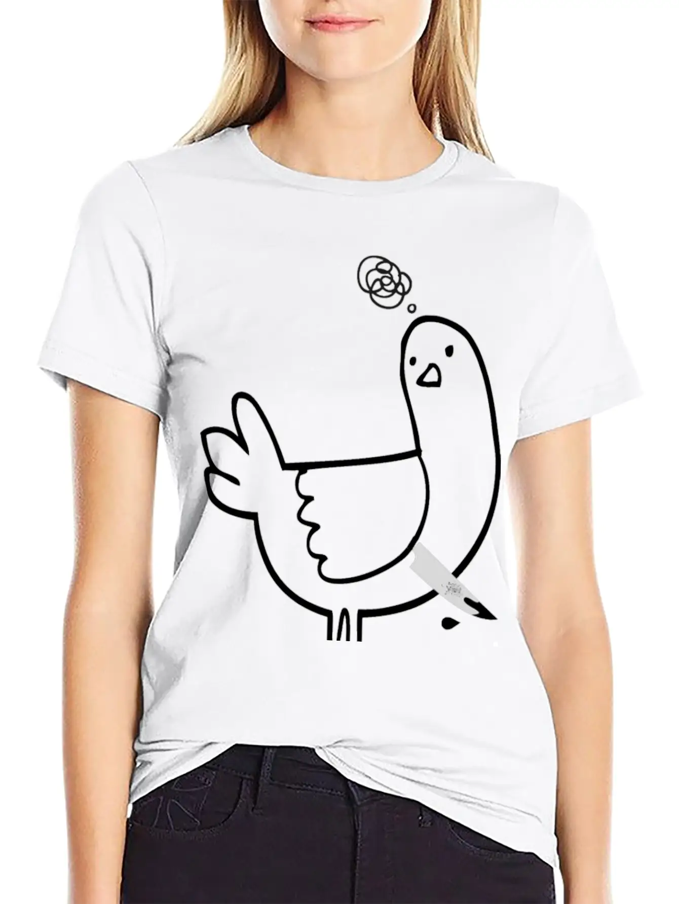Pigeon, The Criminal Pigeon Timeless Short Sleeve Tee – Comfy And Minimalist Design