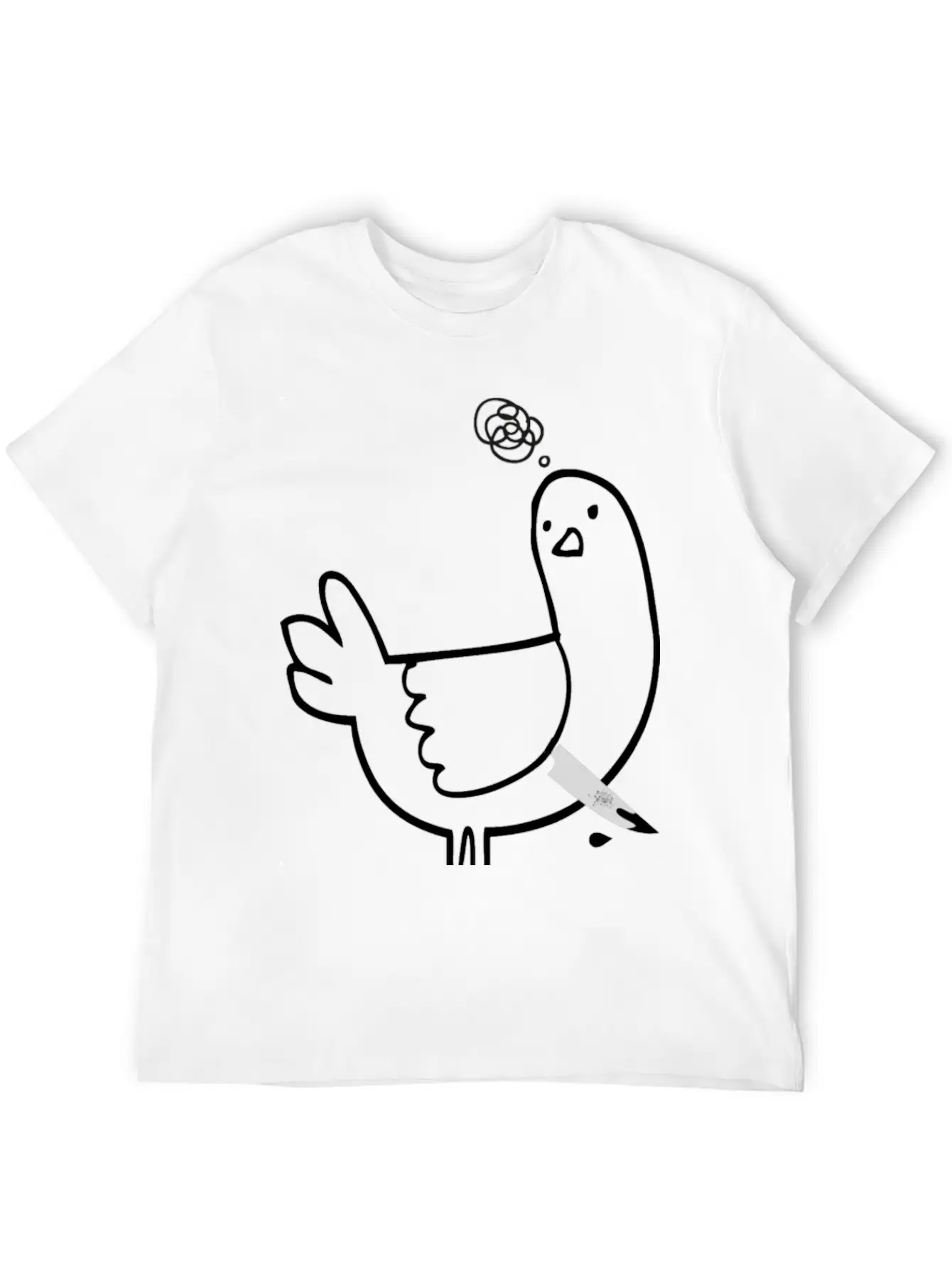 Pigeon, The Criminal Pigeon Timeless Short Sleeve Tee – Comfy And Minimalist Design