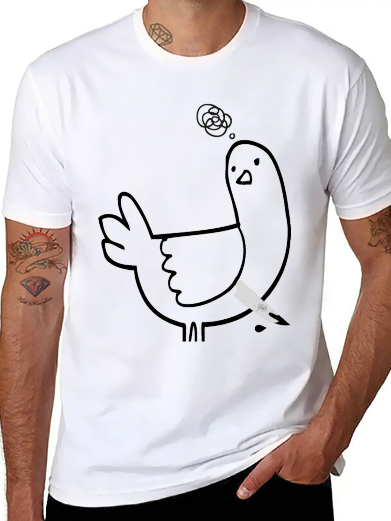 Pigeon, The Criminal Pigeon Timeless Short Sleeve Tee – Comfy And Minimalist Design