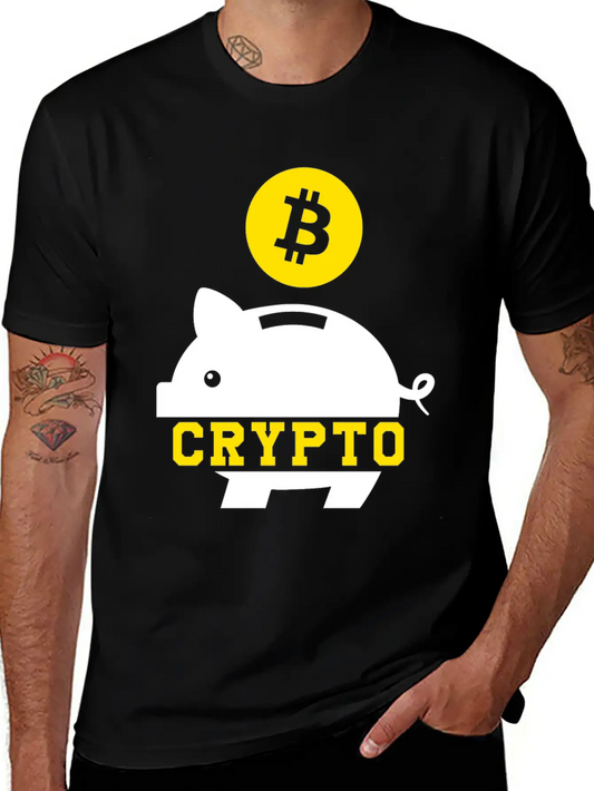 Piggy Bank Bitcoin Coin Cryptocurrency Crypto BTC Stylish Everyday T-Shirt – Unisex Basic Cotton Tee