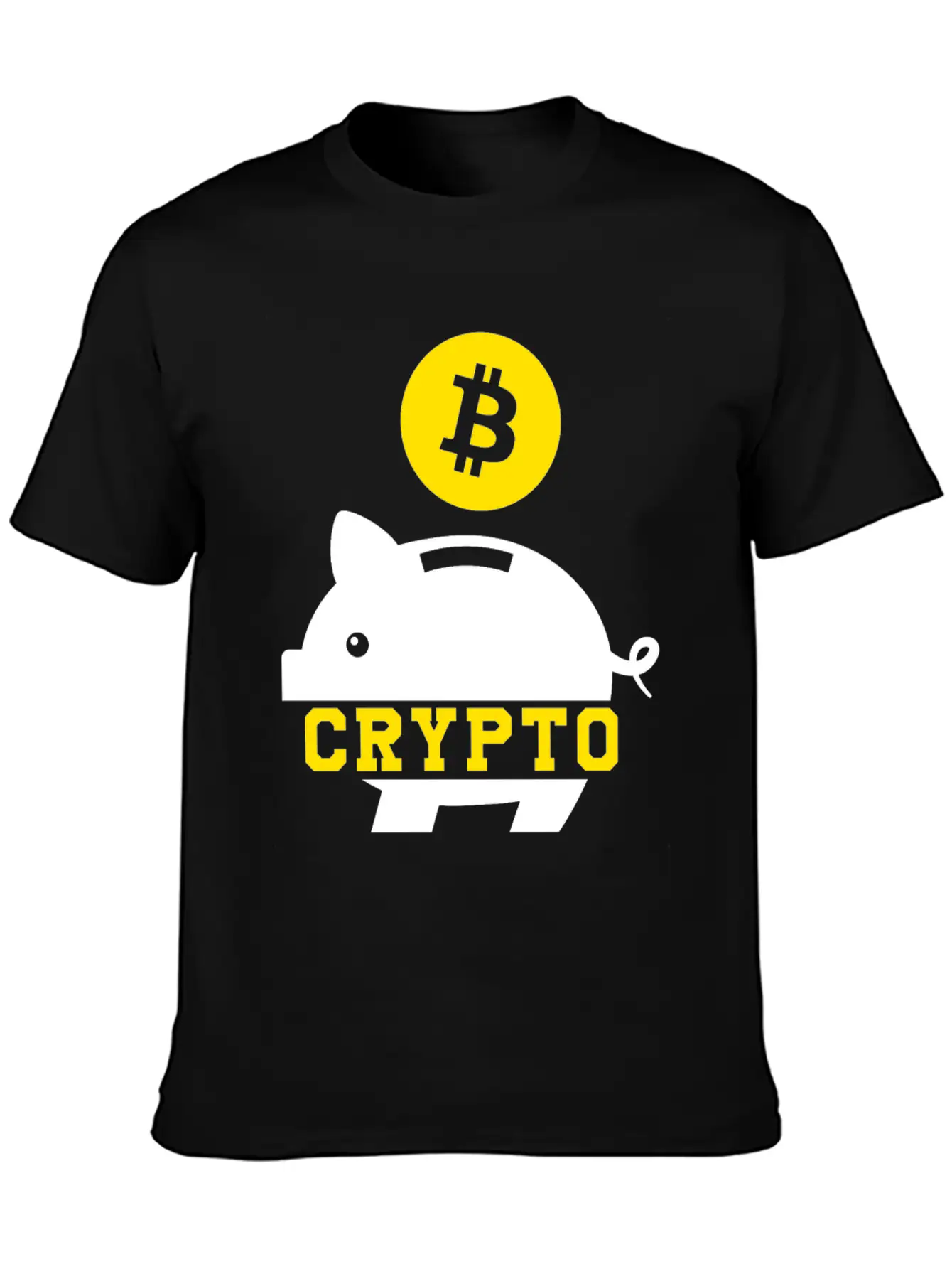 Piggy Bank Bitcoin Coin Cryptocurrency Crypto BTC Stylish Everyday T-Shirt – Unisex Basic Cotton Tee
