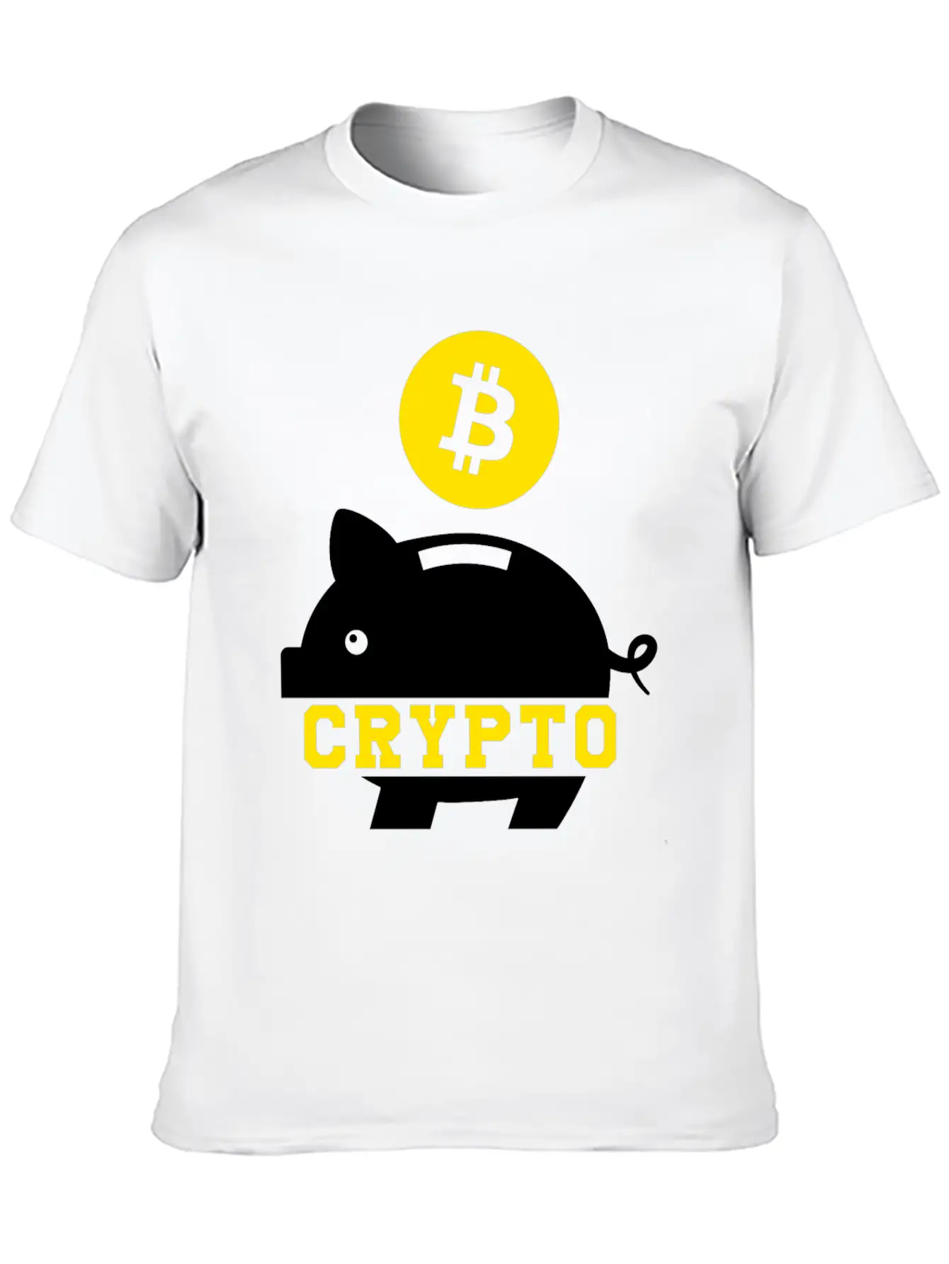 Piggy Bank Bitcoin Coin Cryptocurrency Crypto BTC Stylish Everyday T-Shirt – Unisex Basic Cotton Tee