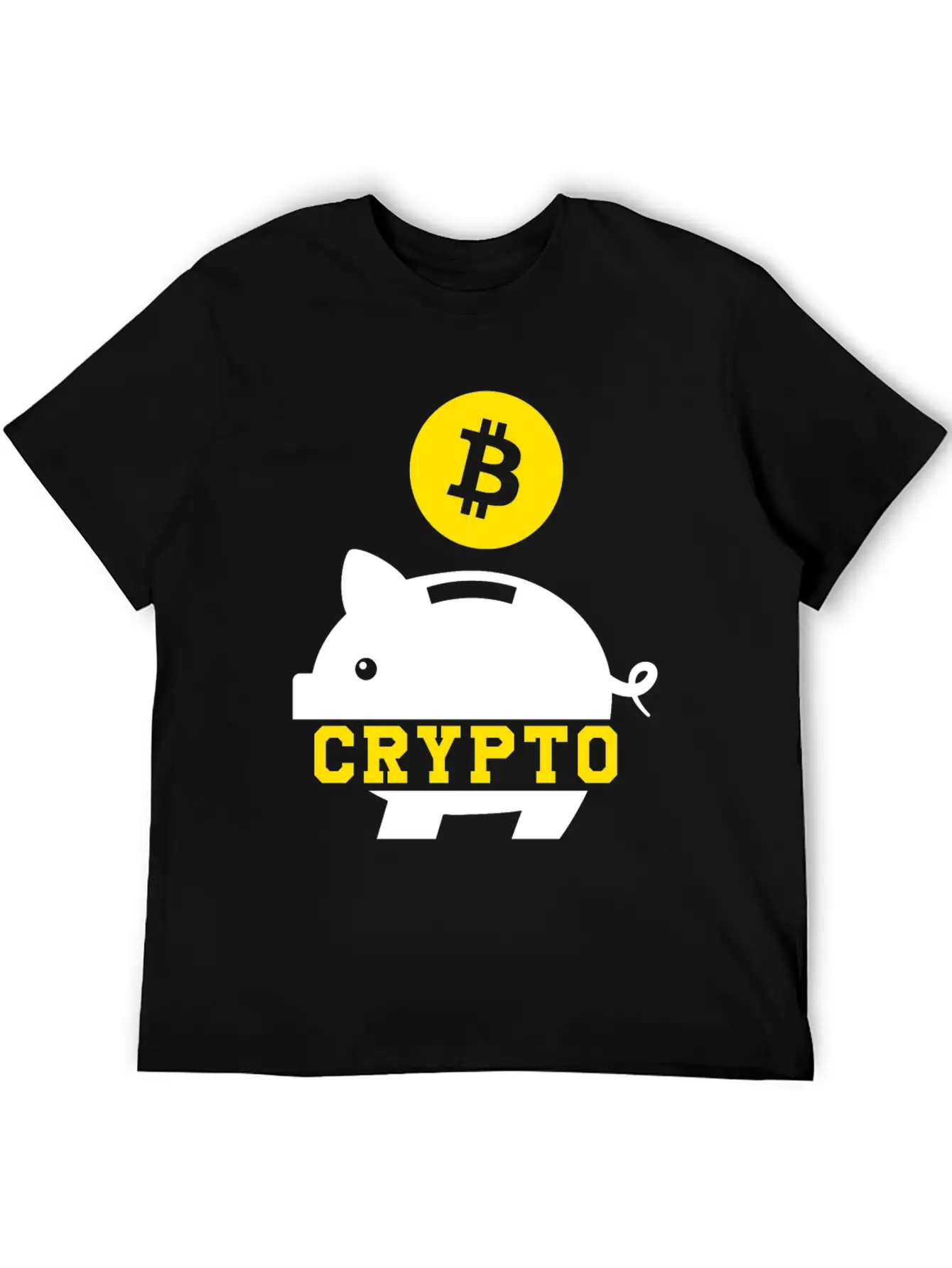 Piggy Bank Bitcoin Coin Cryptocurrency Crypto BTC Stylish Everyday T-Shirt – Unisex Basic Cotton Tee