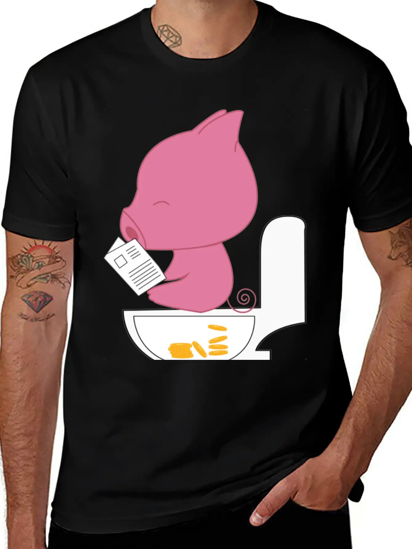 Piggy Bank Bitcoin Essential Unisex Summer Tee – Soft Cotton Casual Fit