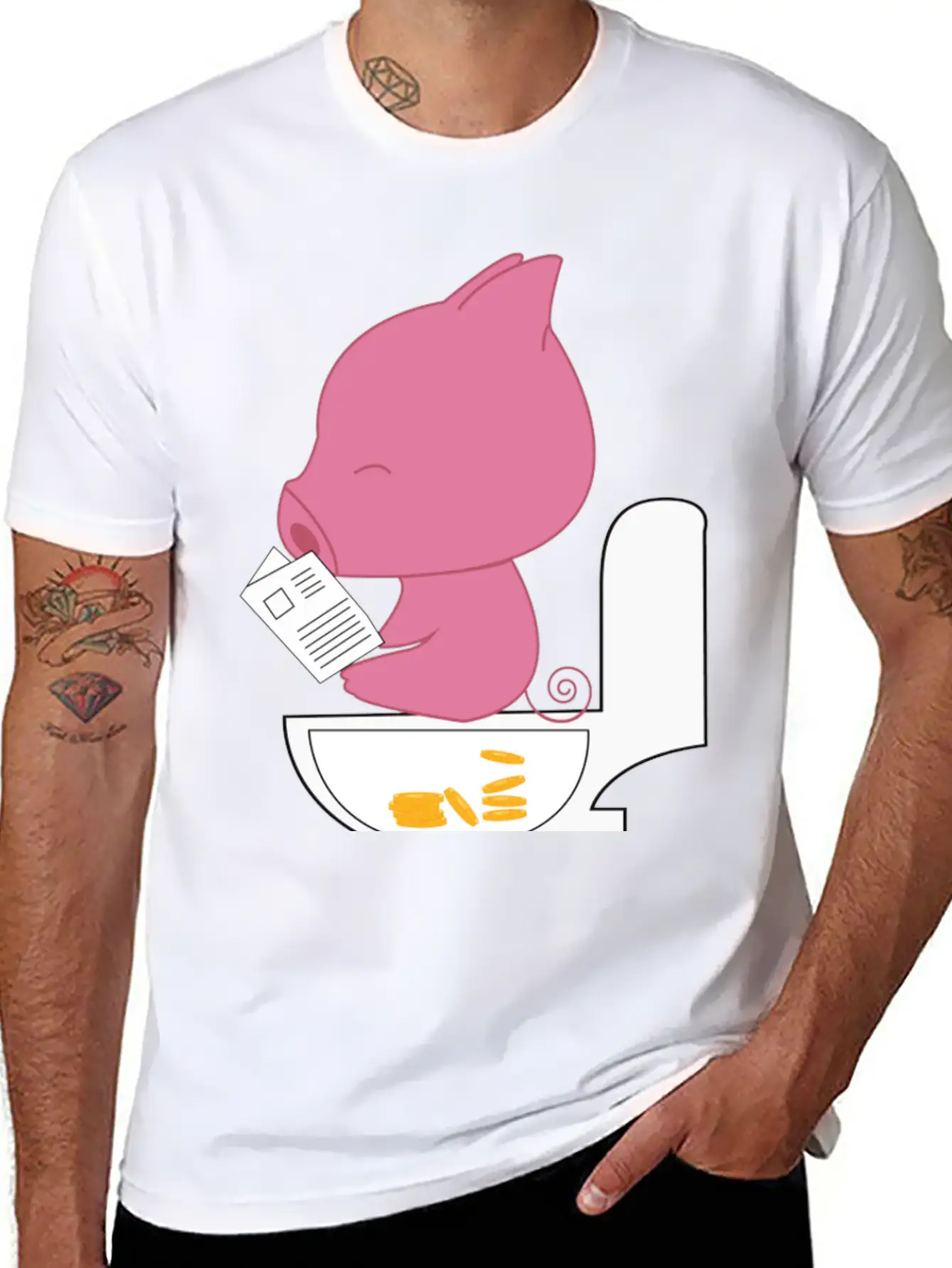 Piggy Bank Bitcoin Essential Unisex Summer Tee – Soft Cotton Casual Fit