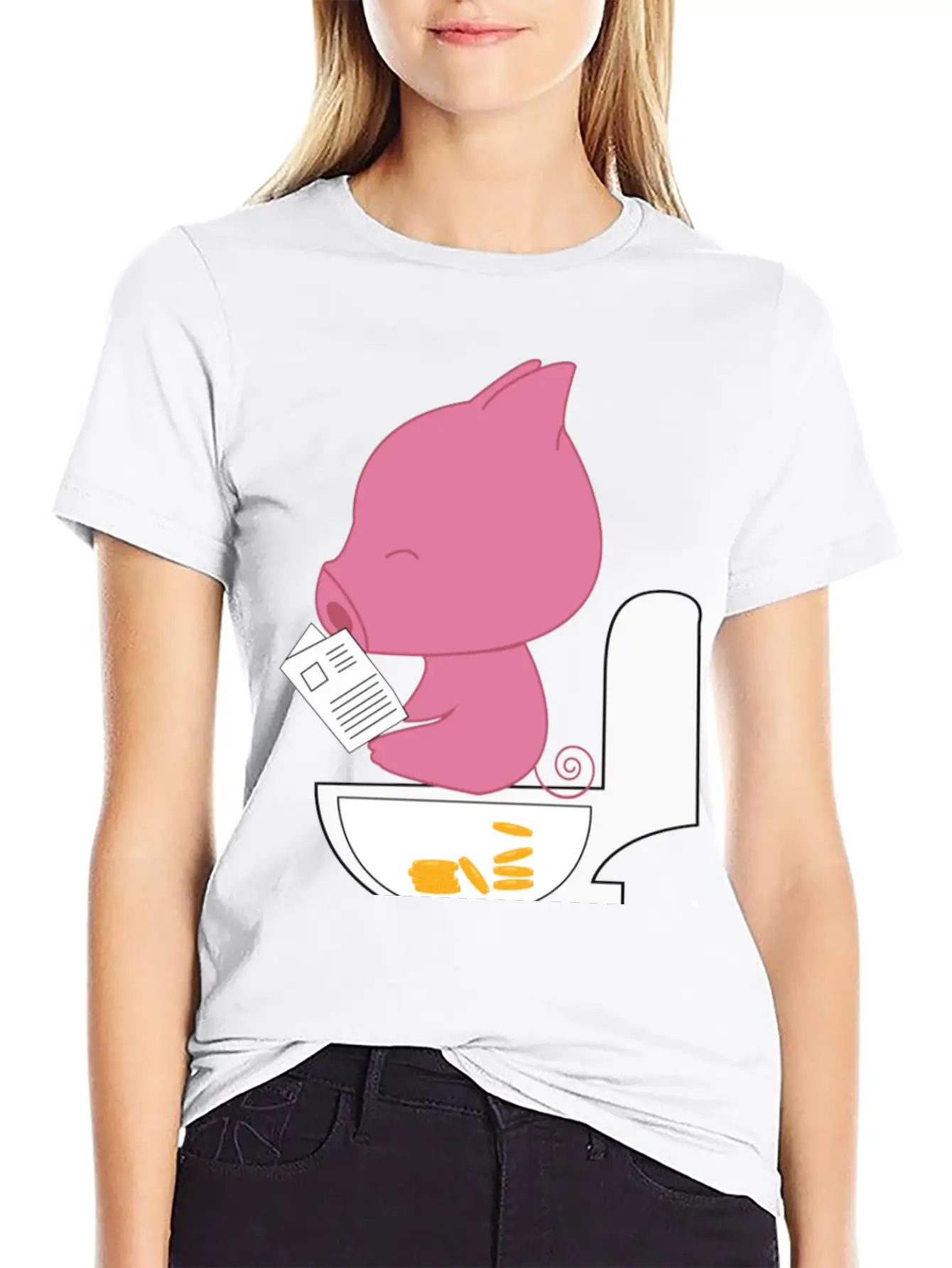 Piggy Bank Bitcoin Essential Unisex Summer Tee – Soft Cotton Casual Fit