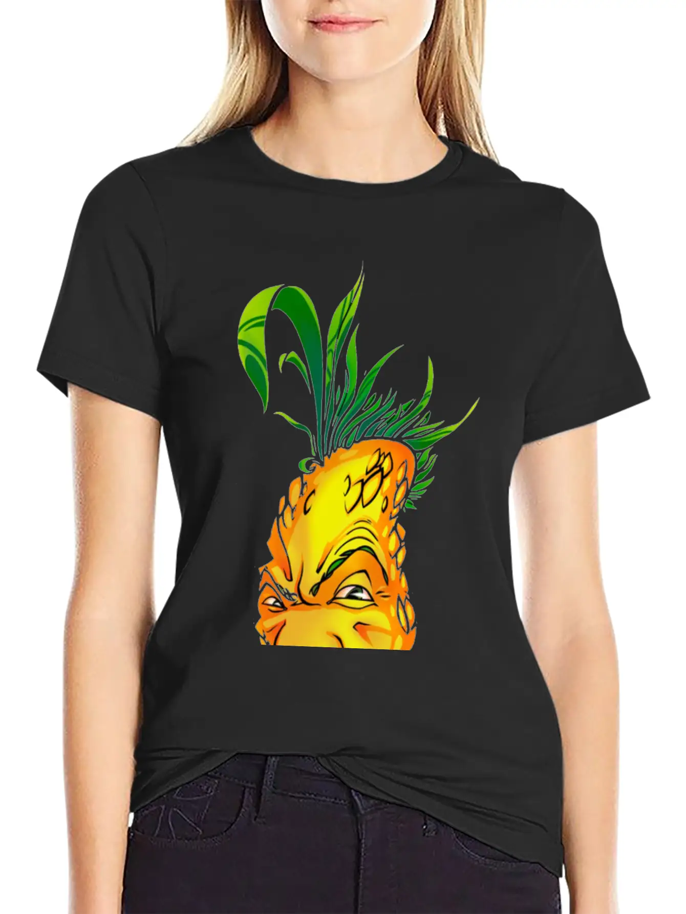 Pineapple Mens T-Shirt Funny Stylish Everyday T-Shirt – Unisex Basic Cotton Tee