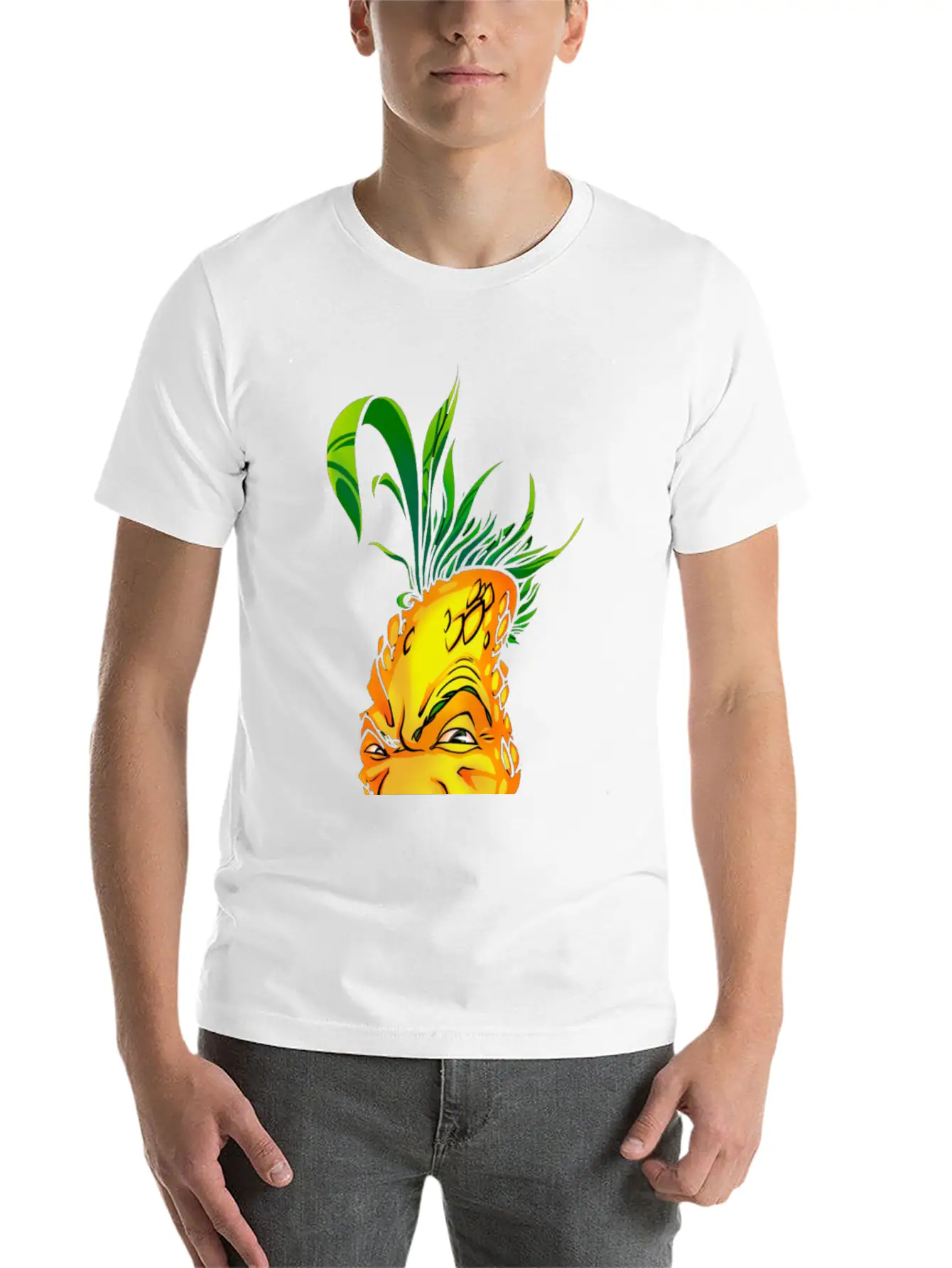 Pineapple Mens T-Shirt Funny Stylish Everyday T-Shirt – Unisex Basic Cotton Tee
