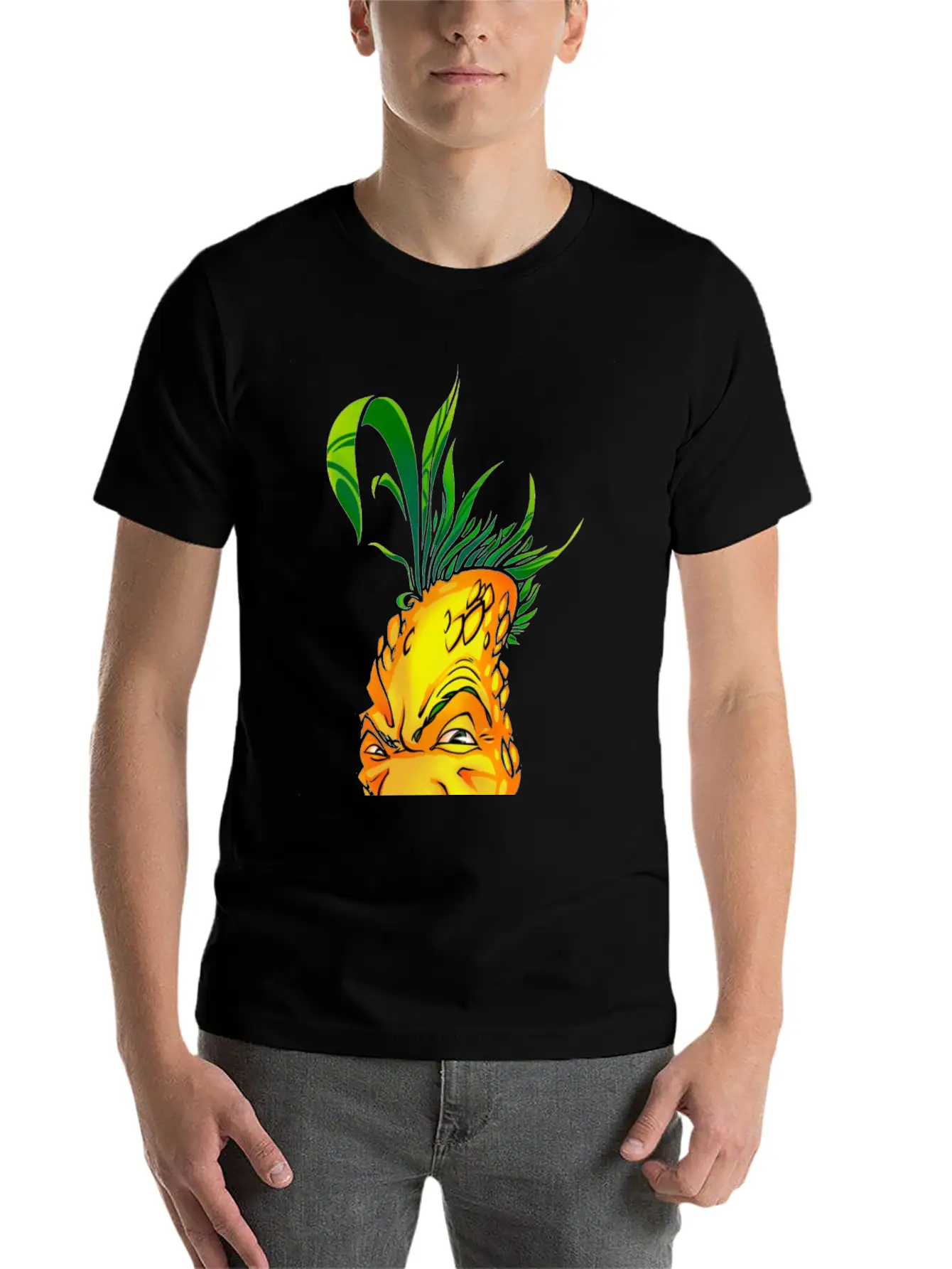 Pineapple Mens T-Shirt Funny Stylish Everyday T-Shirt – Unisex Basic Cotton Tee