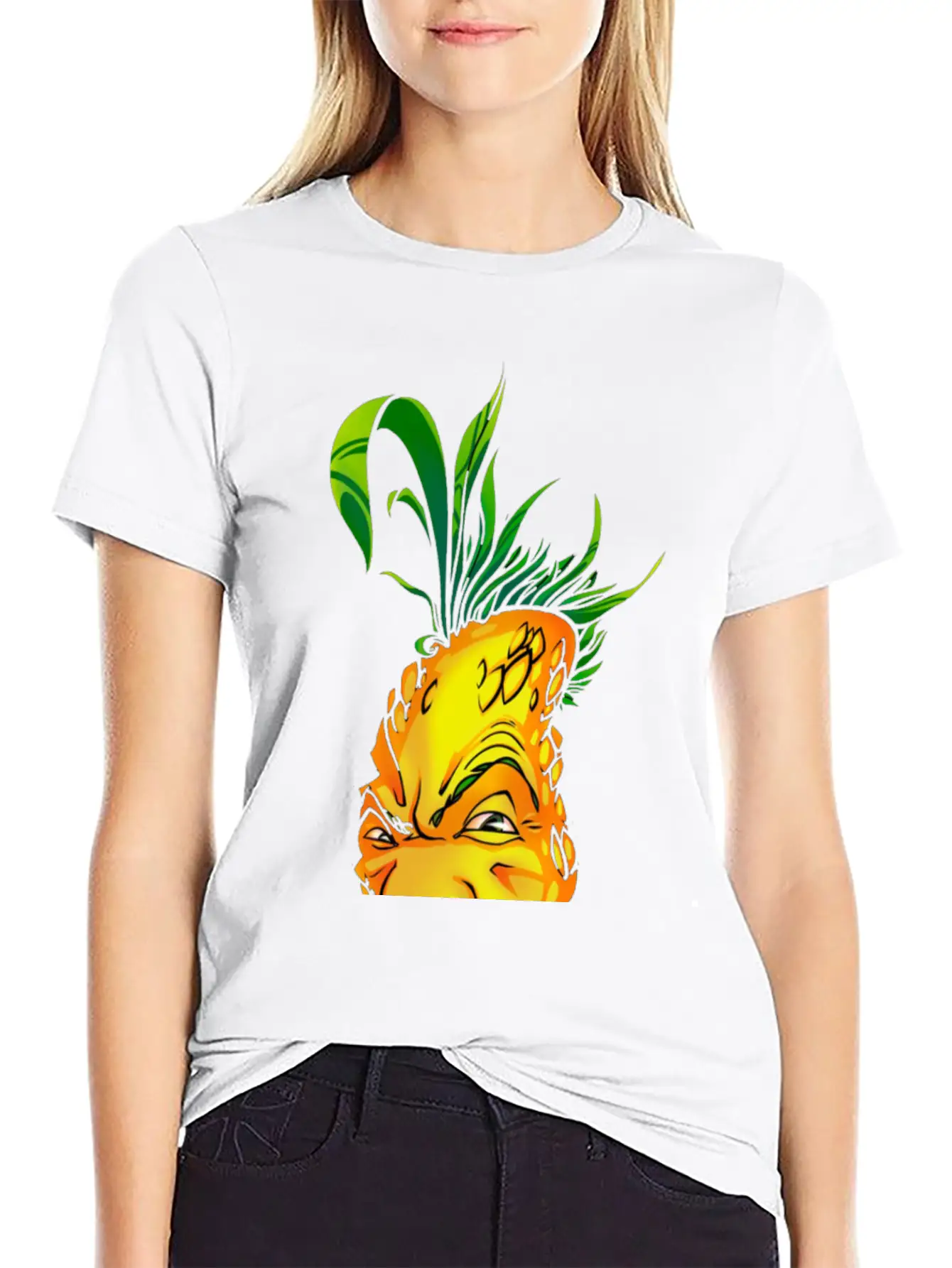 Pineapple Mens T-Shirt Funny Stylish Everyday T-Shirt – Unisex Basic Cotton Tee