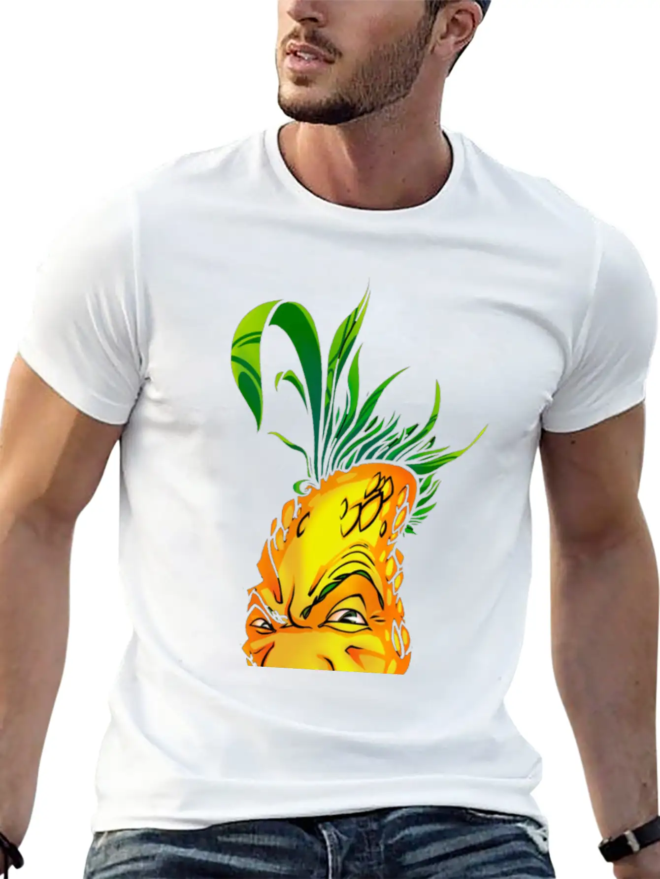Pineapple Mens T-Shirt Funny Stylish Everyday T-Shirt – Unisex Basic Cotton Tee