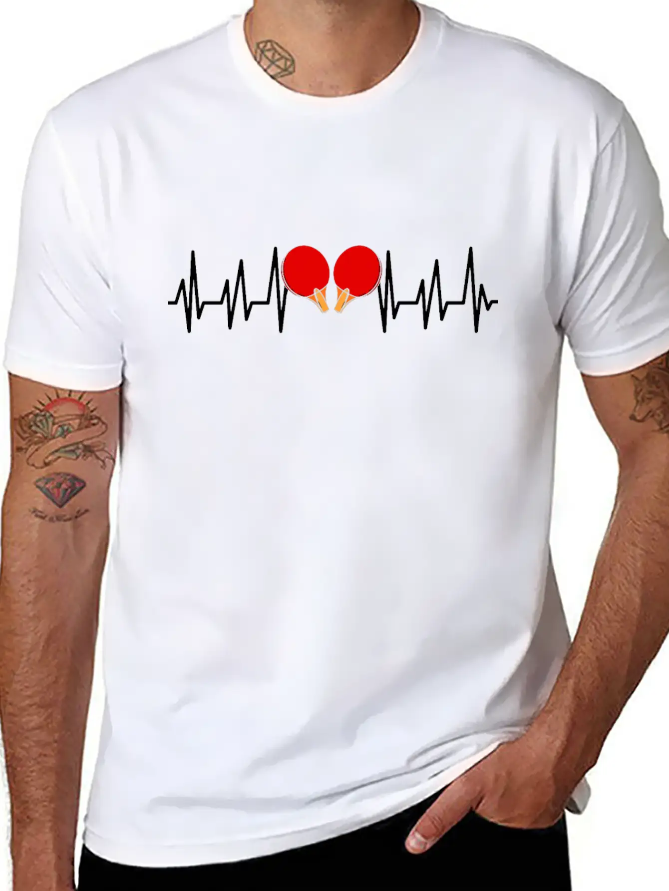 Ping-pong Table Tennis Backhand Topspin Pensioners Unisex Short Sleeve Soft Cotton T-Shirt – Casual Everyday Wear
