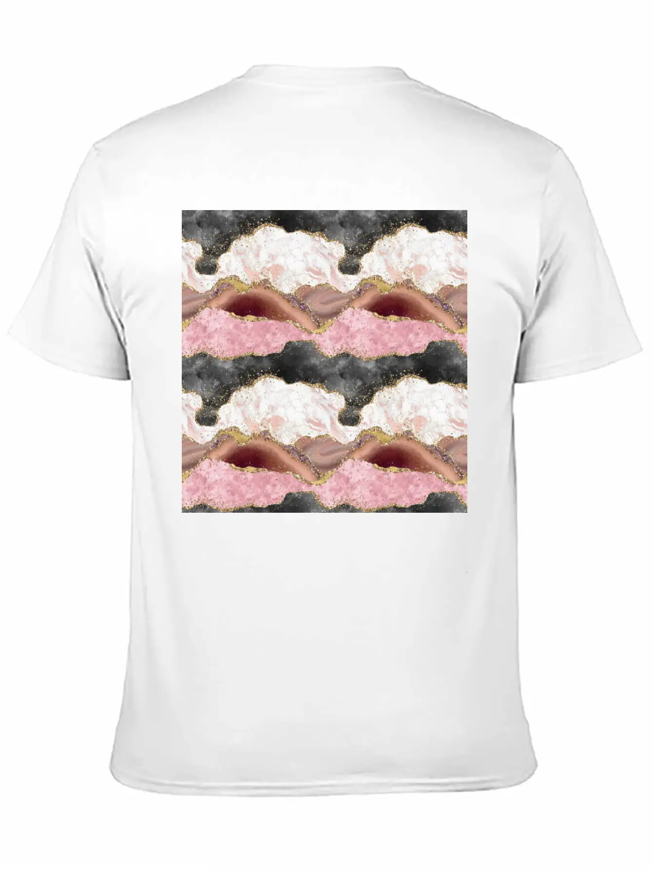 Pink Gold Glitter Agate Marble Comfortable Minimalist Graphic Tee – Summer Style Essential