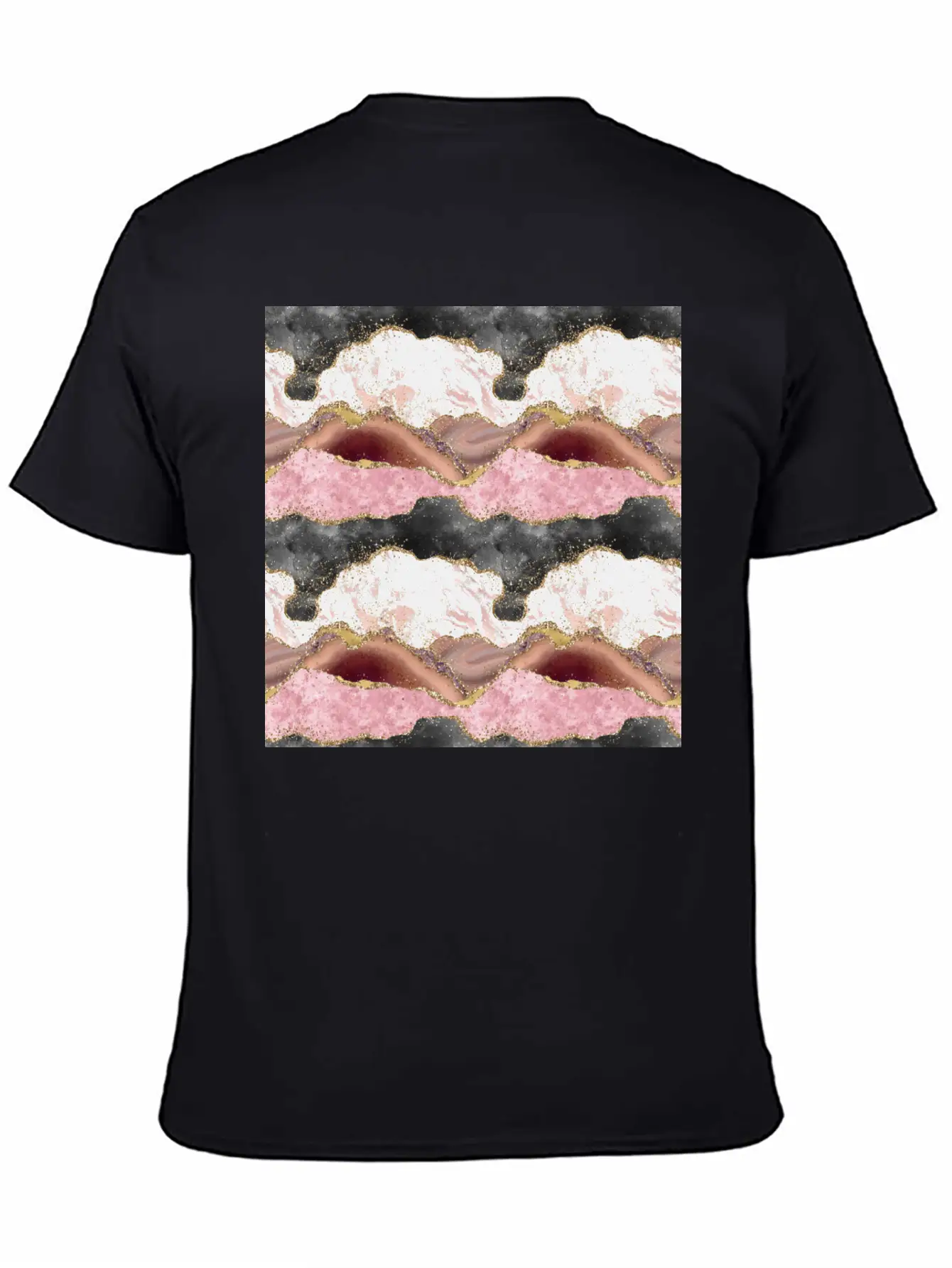 Pink Gold Glitter Agate Marble Comfortable Minimalist Graphic Tee – Summer Style Essential