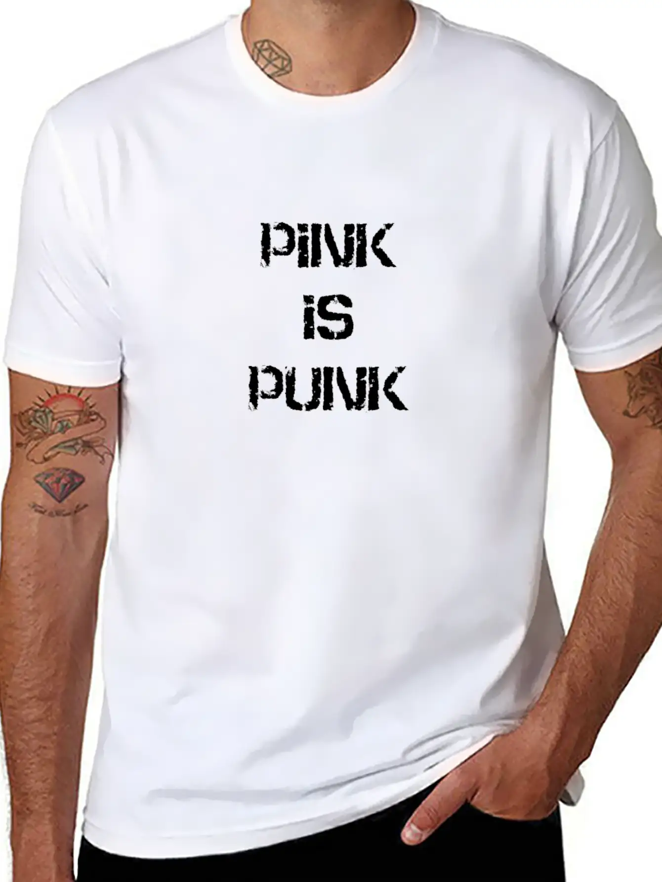 Pink Is Punk In Cool Typography Unisex Short Sleeve Soft Cotton T-Shirt – Casual Everyday Wear