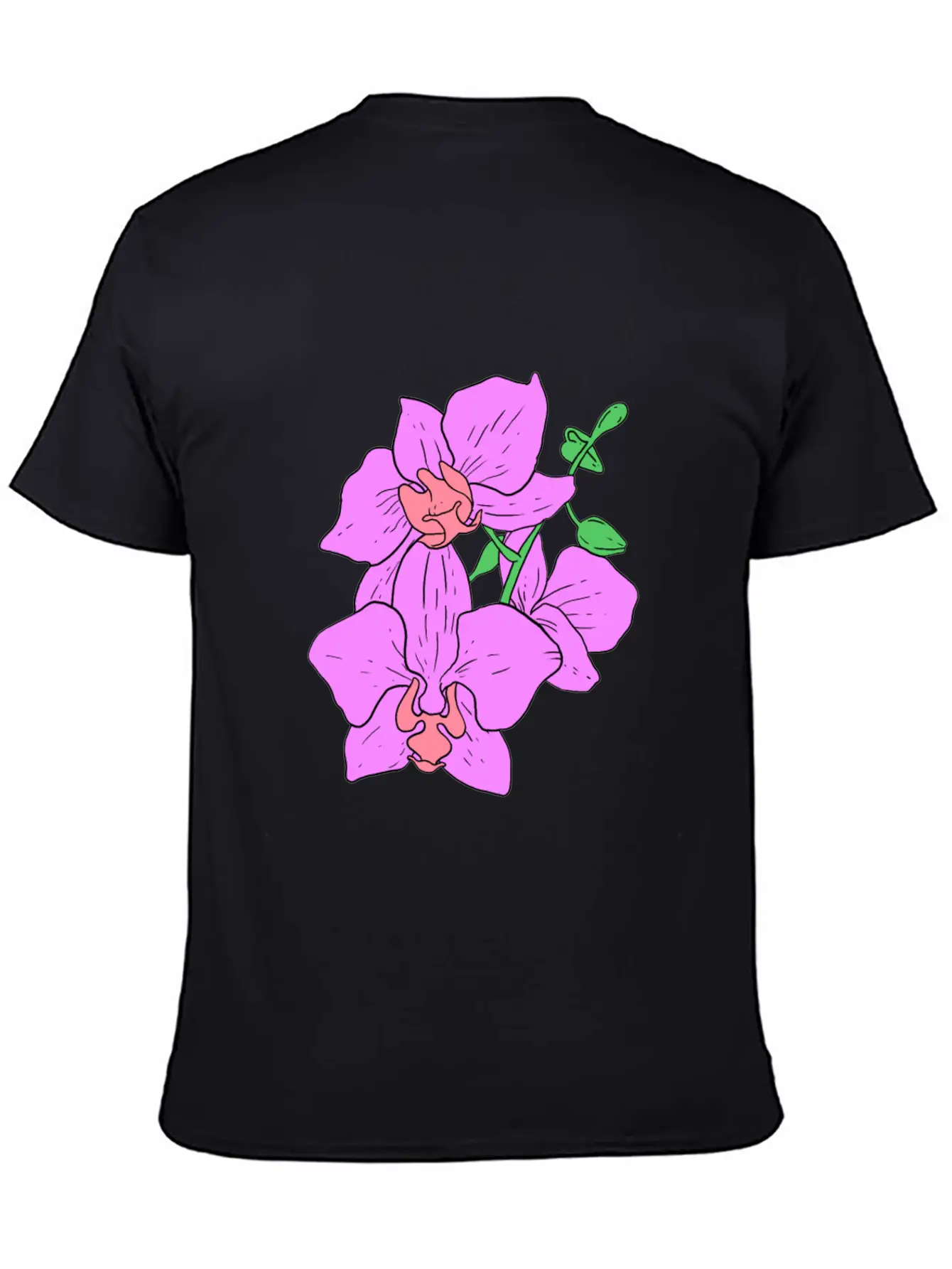 Pink Moth Orchid Hand Drawn Gardening Gift Basic Graphic T-Shirt – Daily Comfort In Soft Cotton