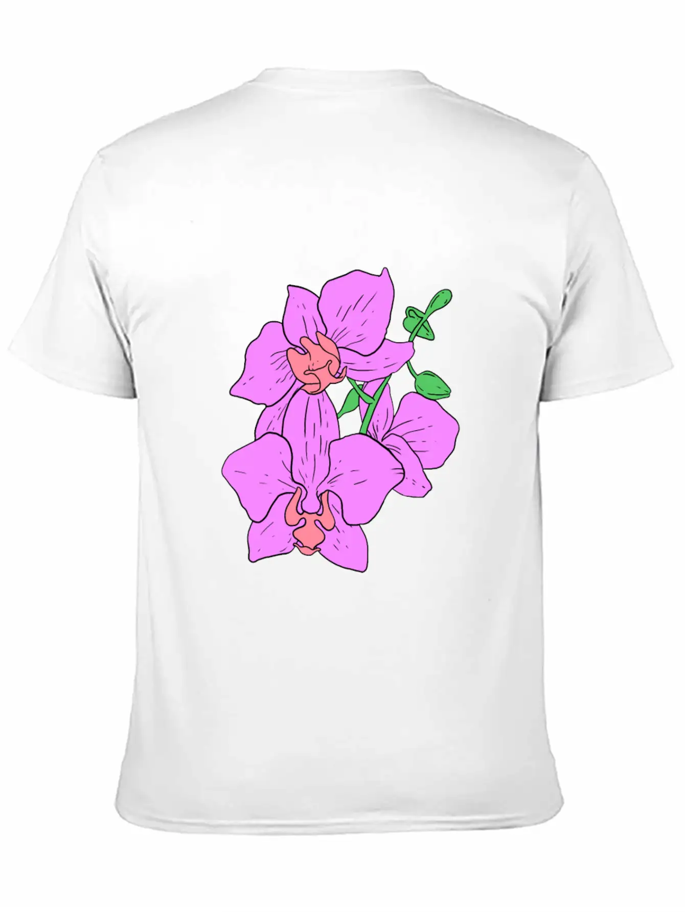 Pink Moth Orchid Hand Drawn Gardening Gift Basic Graphic T-Shirt – Daily Comfort In Soft Cotton