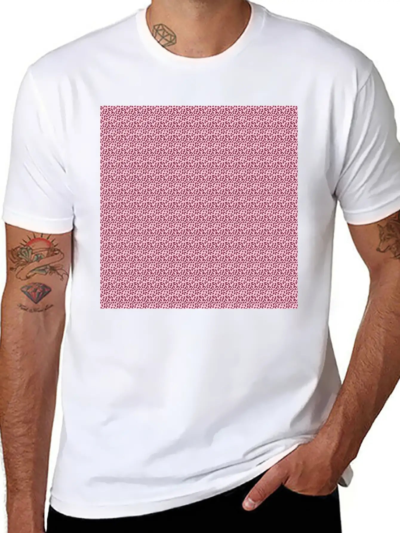 Pink Pattern Illustration Basic Graphic T-Shirt – Daily Comfort In Soft Cotton