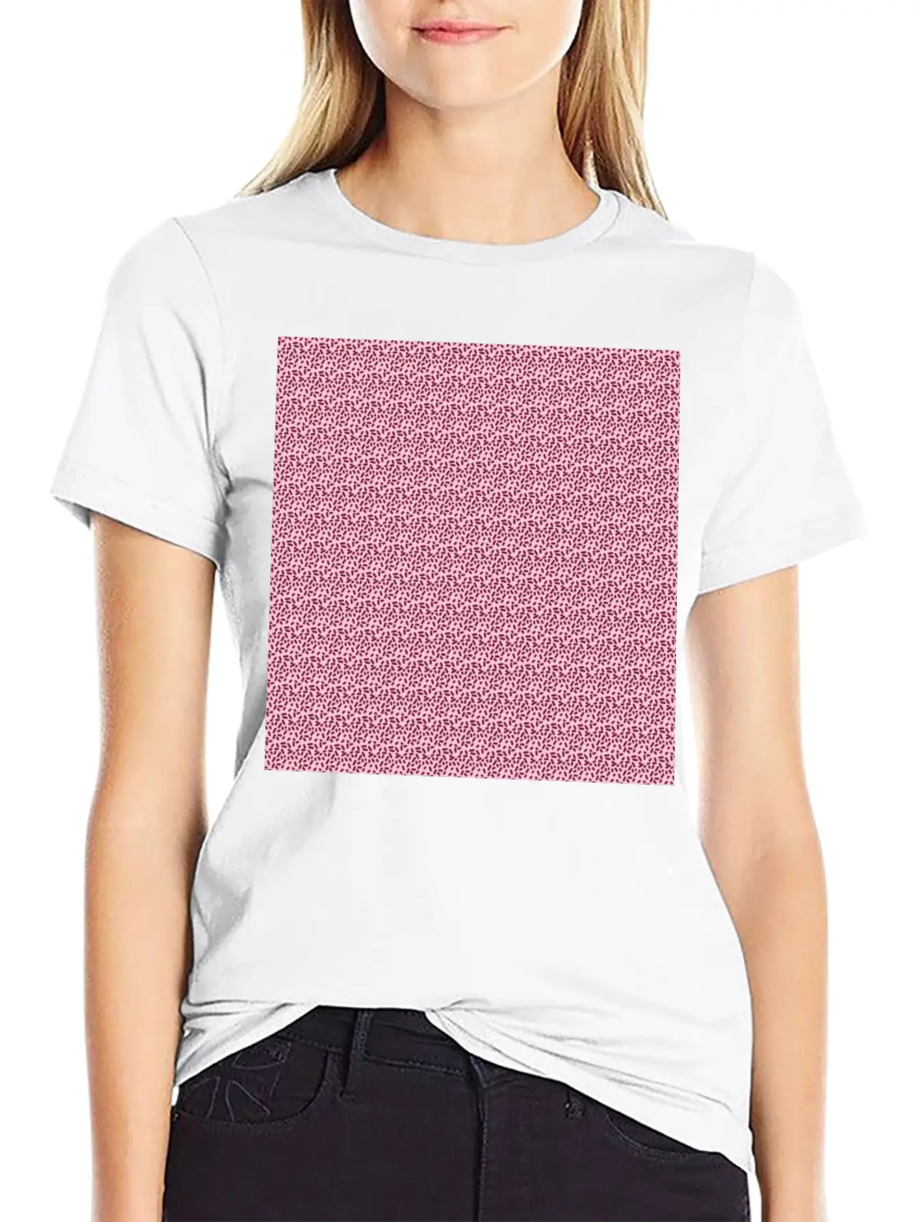 Pink Pattern Illustration Basic Graphic T-Shirt – Daily Comfort In Soft Cotton