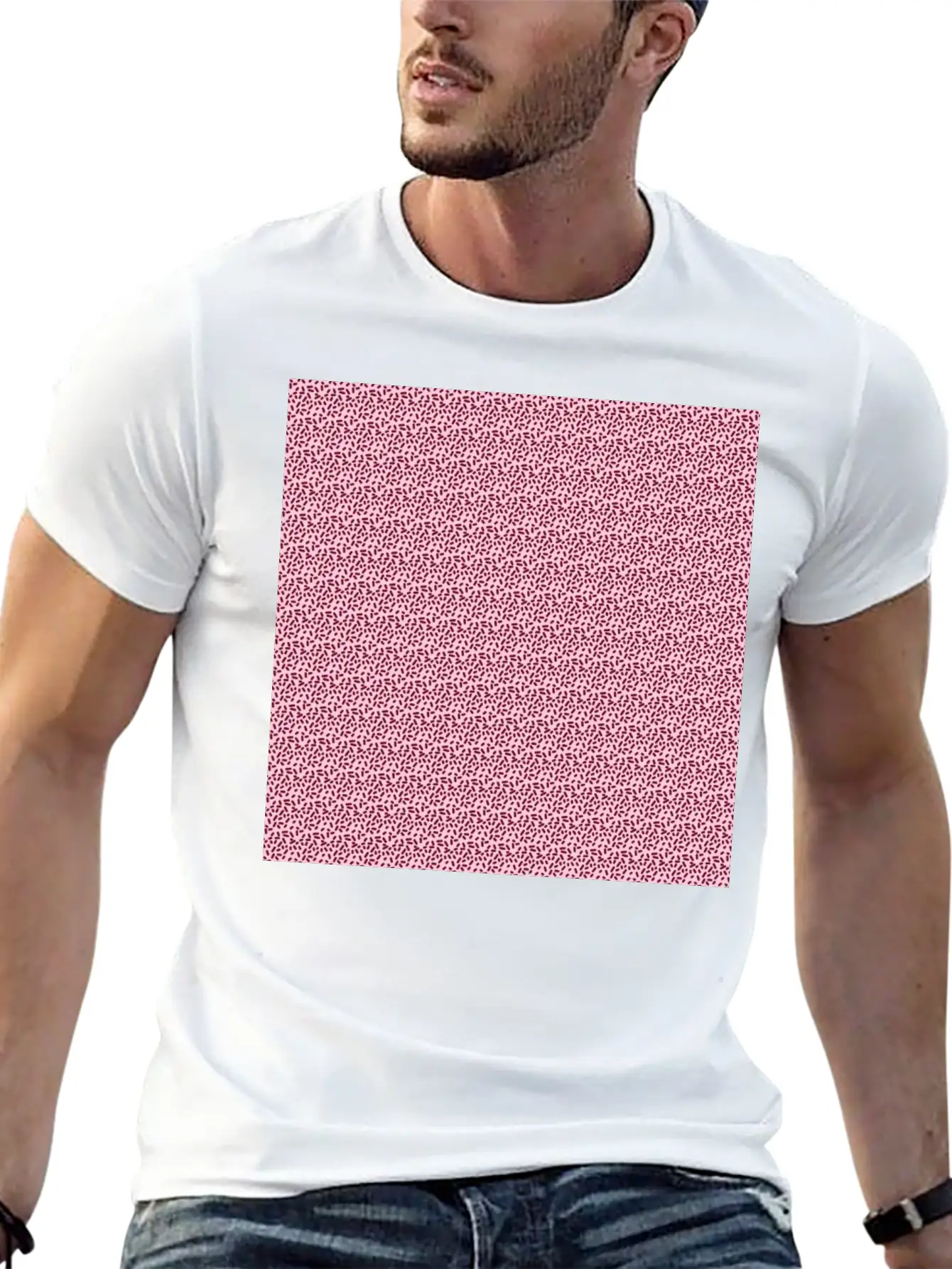 Pink Pattern Illustration Basic Graphic T-Shirt – Daily Comfort In Soft Cotton