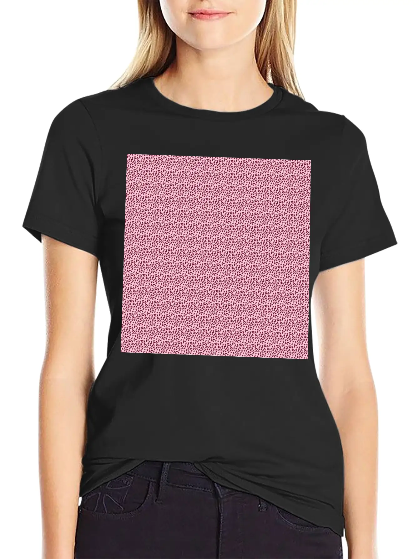 Pink Pattern Illustration Basic Graphic T-Shirt – Daily Comfort In Soft Cotton