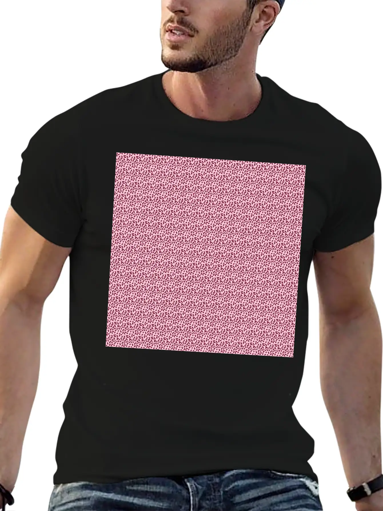 Pink Pattern Illustration Basic Graphic T-Shirt – Daily Comfort In Soft Cotton
