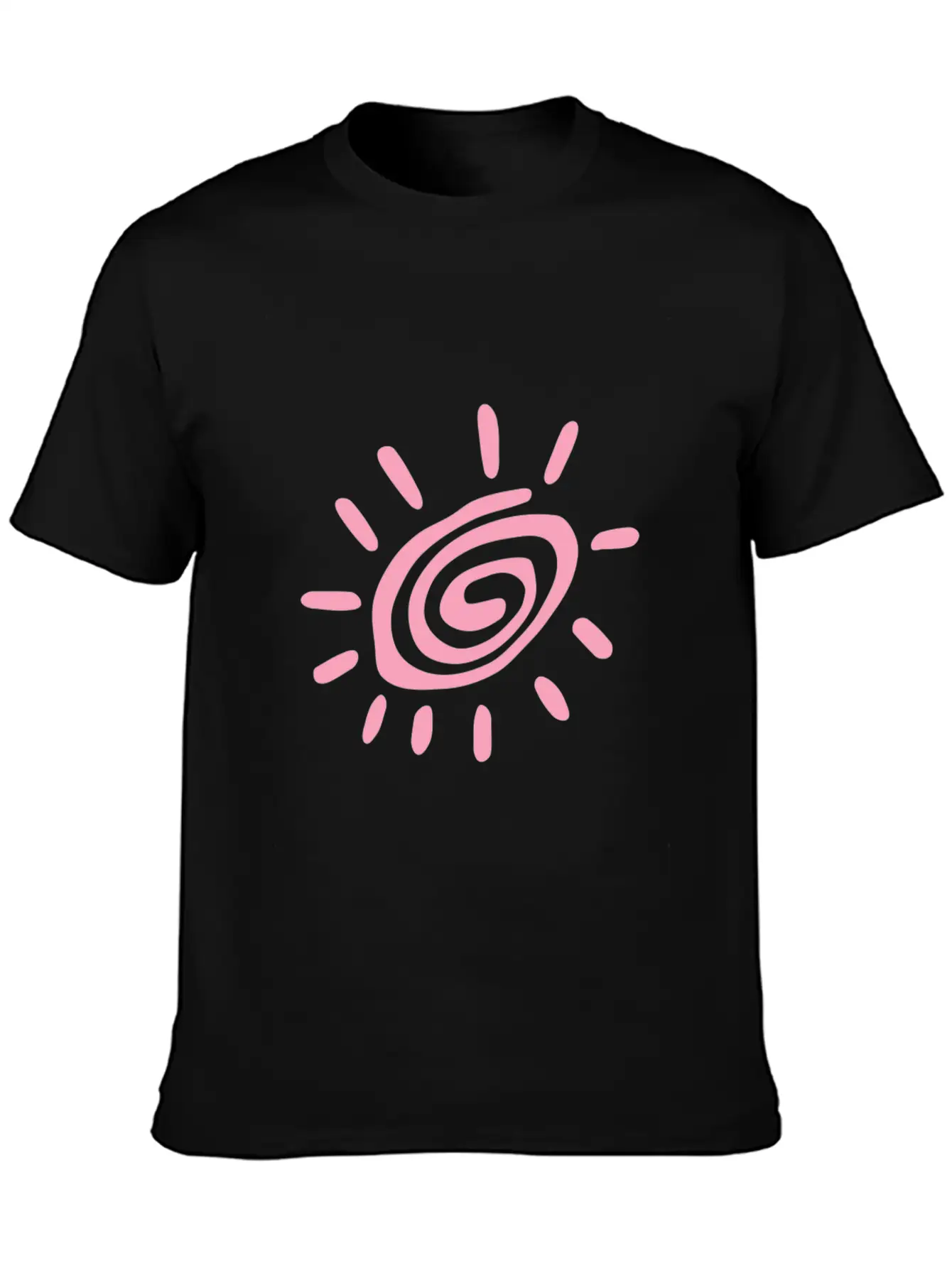 Pink Sun Tribal Art Tribe Floral Paleo Cave Stylish Everyday T-Shirt – Unisex Basic Cotton Tee