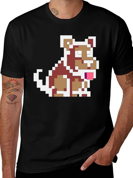 Pixel Dog Unisex Short Sleeve Soft Cotton T-Shirt – Casual Everyday Wear