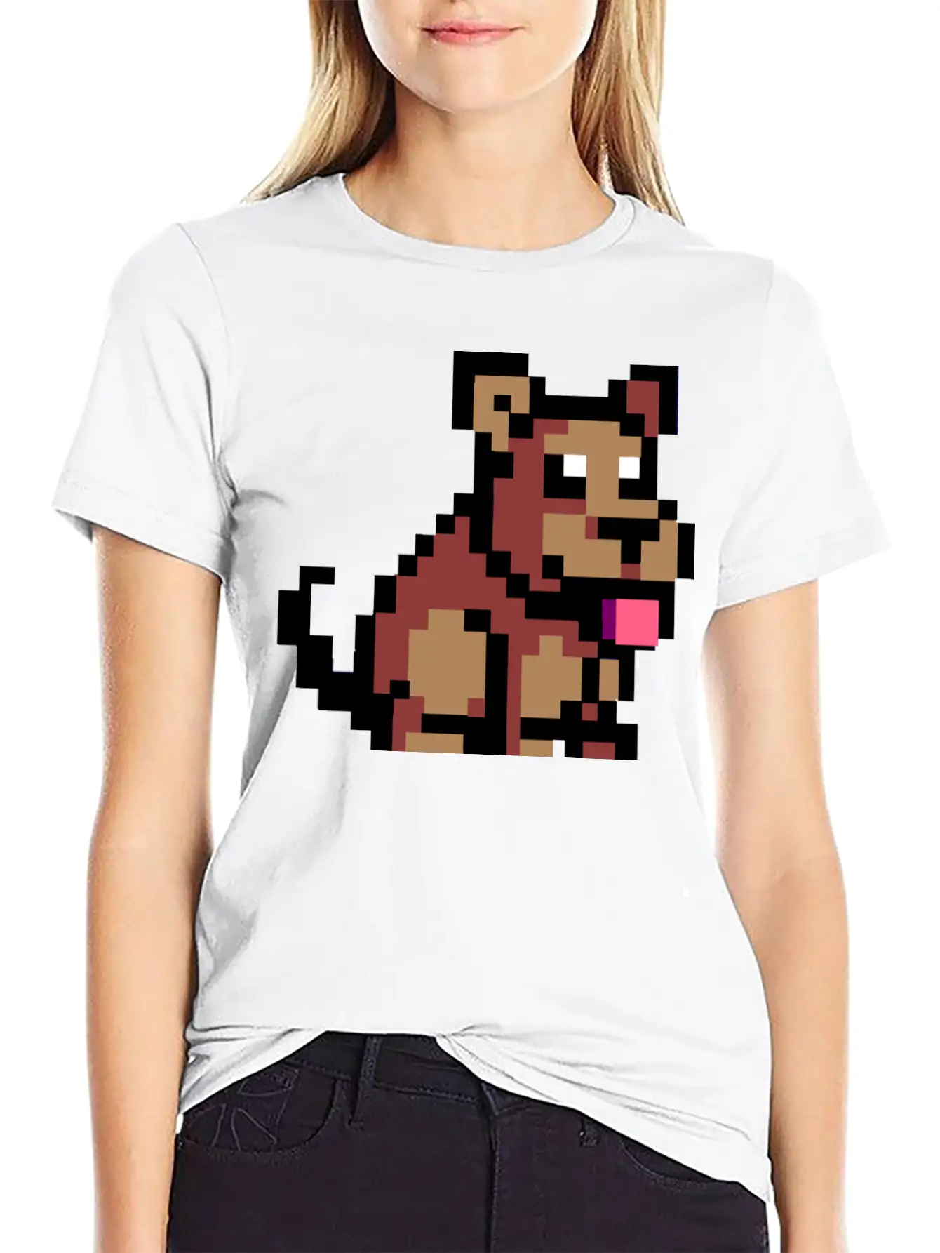 Pixel Dog Unisex Short Sleeve Soft Cotton T-Shirt – Casual Everyday Wear