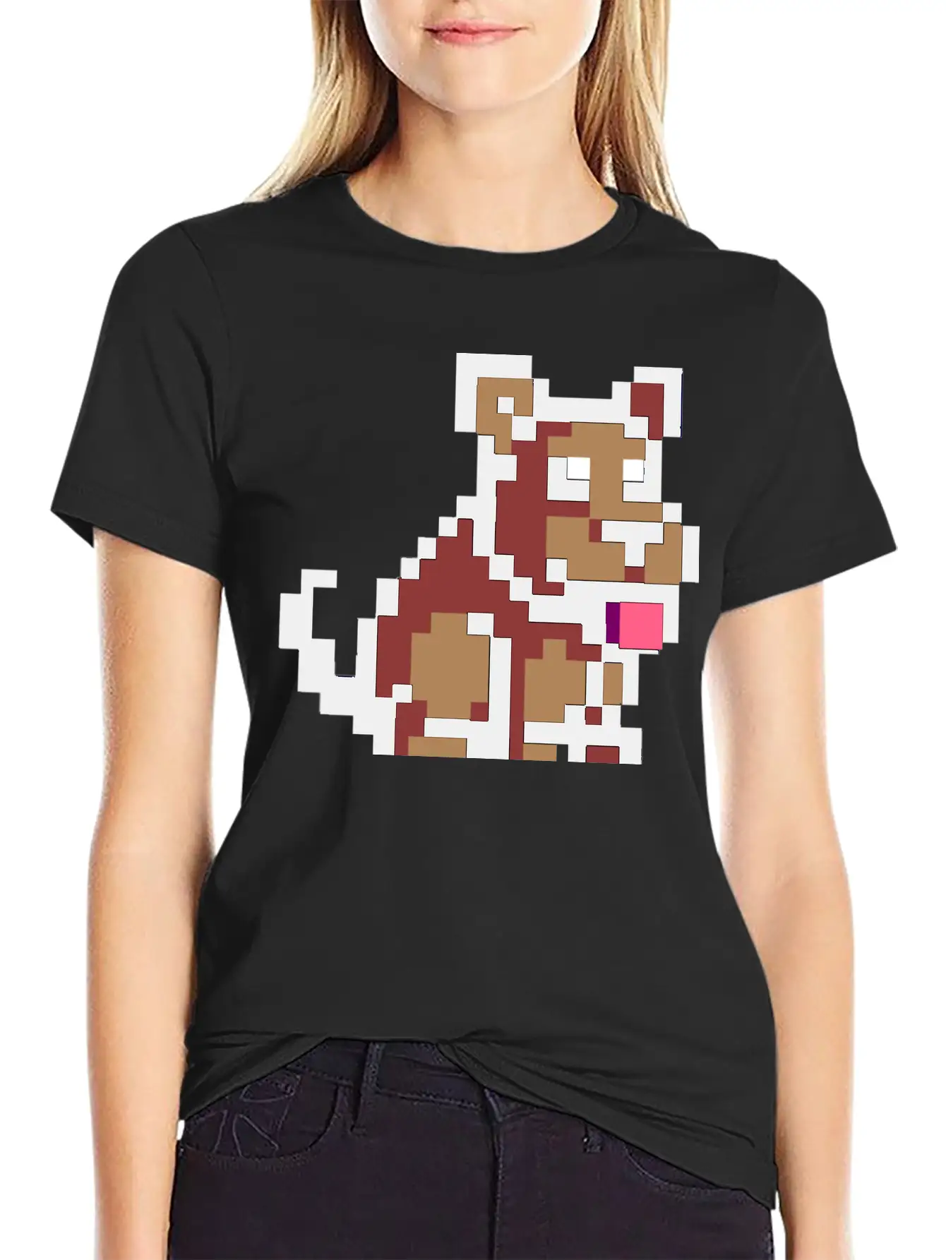 Pixel Dog Unisex Short Sleeve Soft Cotton T-Shirt – Casual Everyday Wear