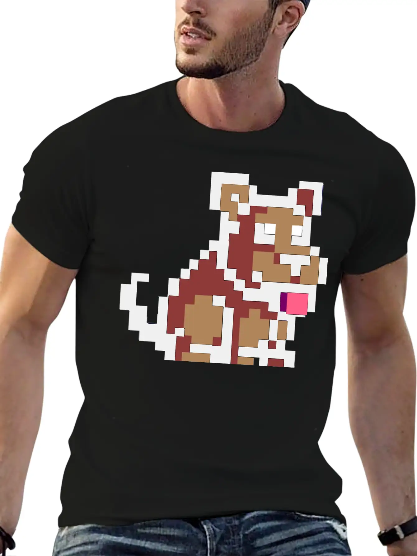 Pixel Dog Unisex Short Sleeve Soft Cotton T-Shirt – Casual Everyday Wear