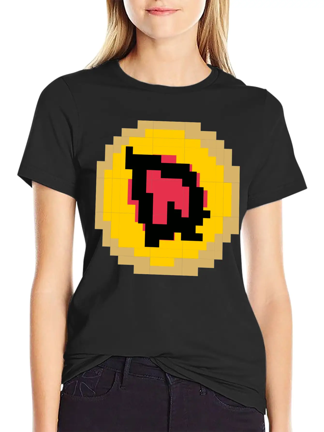Pixelated Letter Q Basic Graphic T-Shirt – Daily Comfort In Soft Cotton