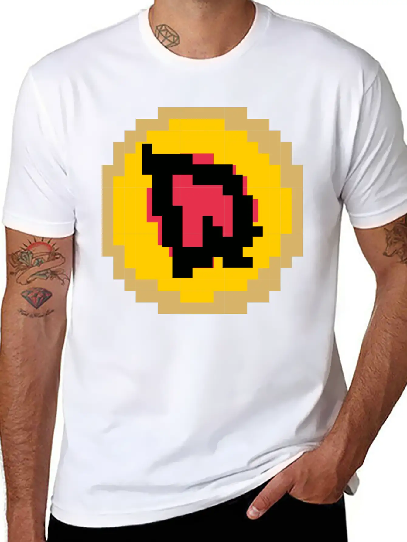 Pixelated Letter Q Basic Graphic T-Shirt – Daily Comfort In Soft Cotton