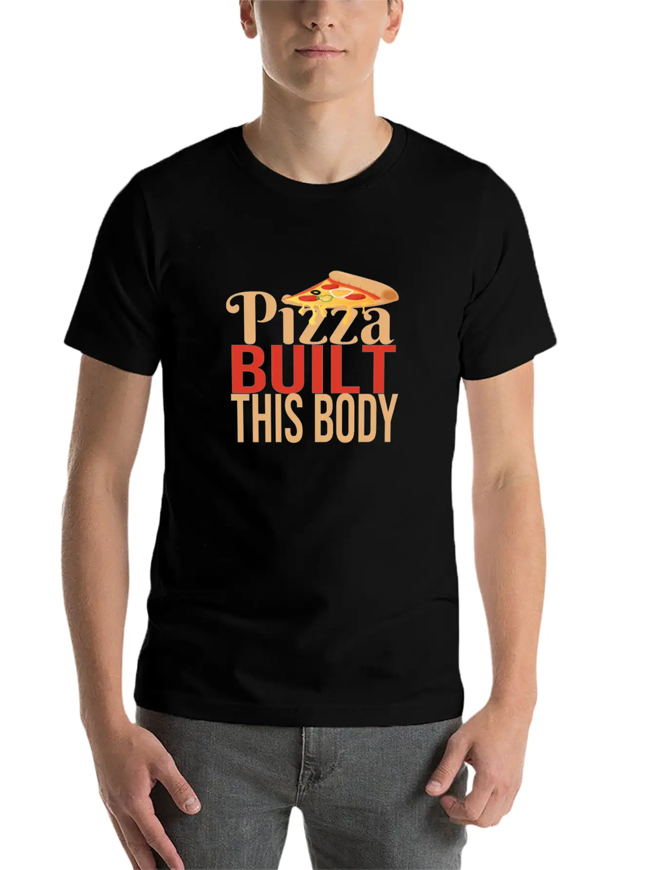 Pizza Built This Body Basic Graphic T-Shirt – Daily Comfort In Soft Cotton