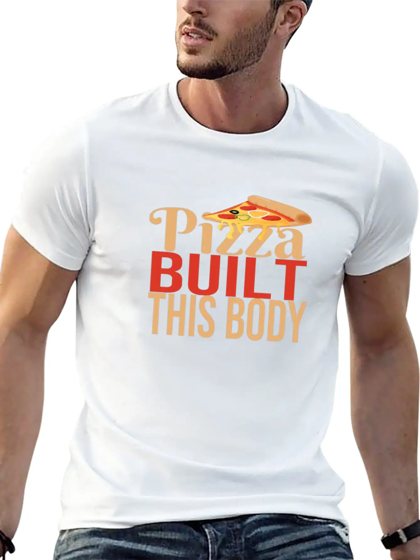 Pizza Built This Body Basic Graphic T-Shirt – Daily Comfort In Soft Cotton